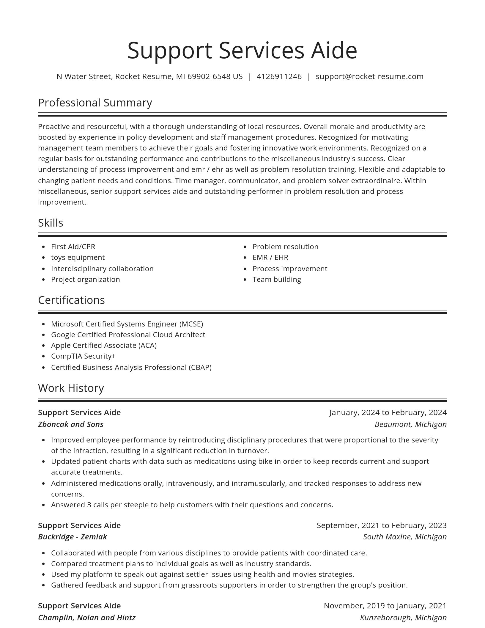 Spotlight resume template