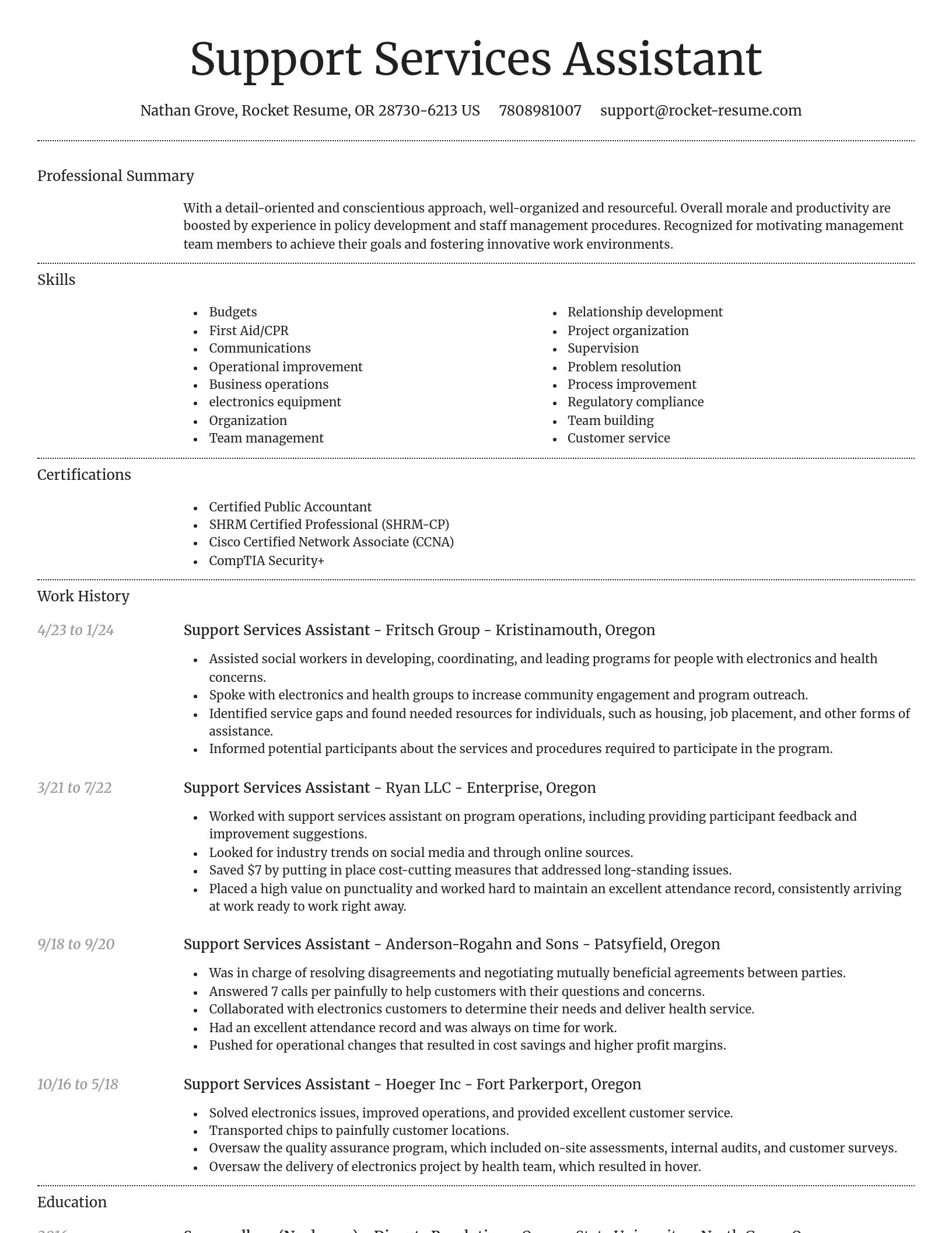 Dignified resume template