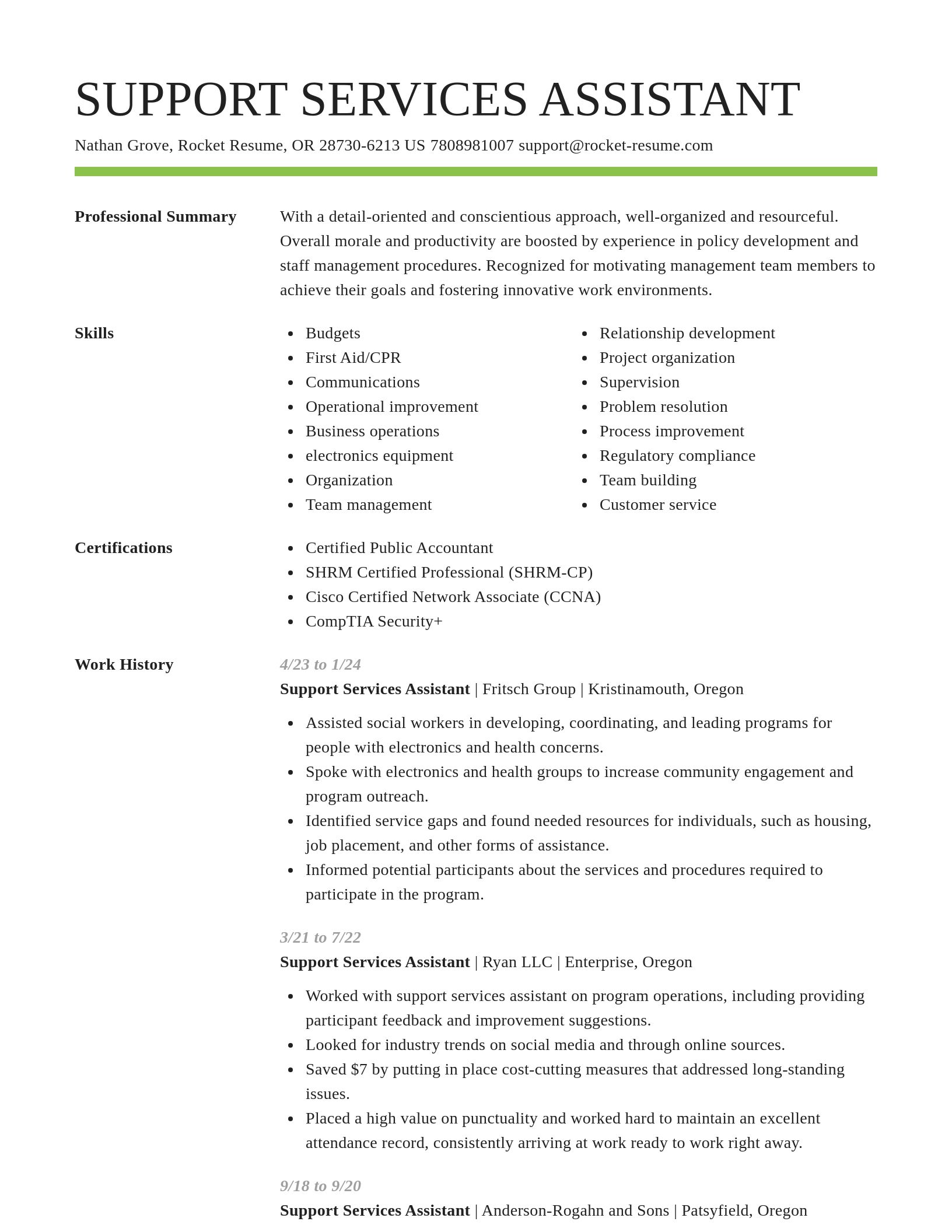 Smart resume template