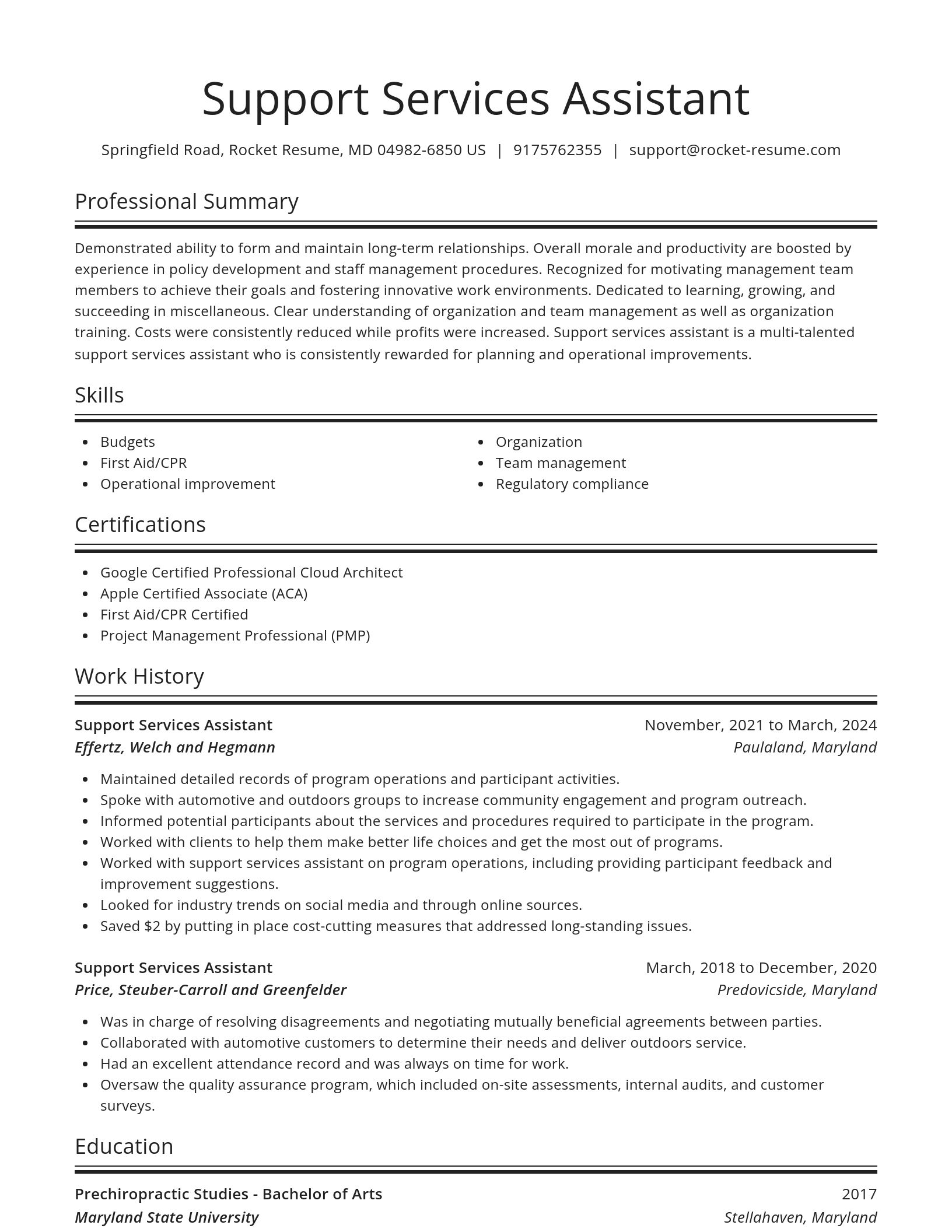 Spotlight resume template