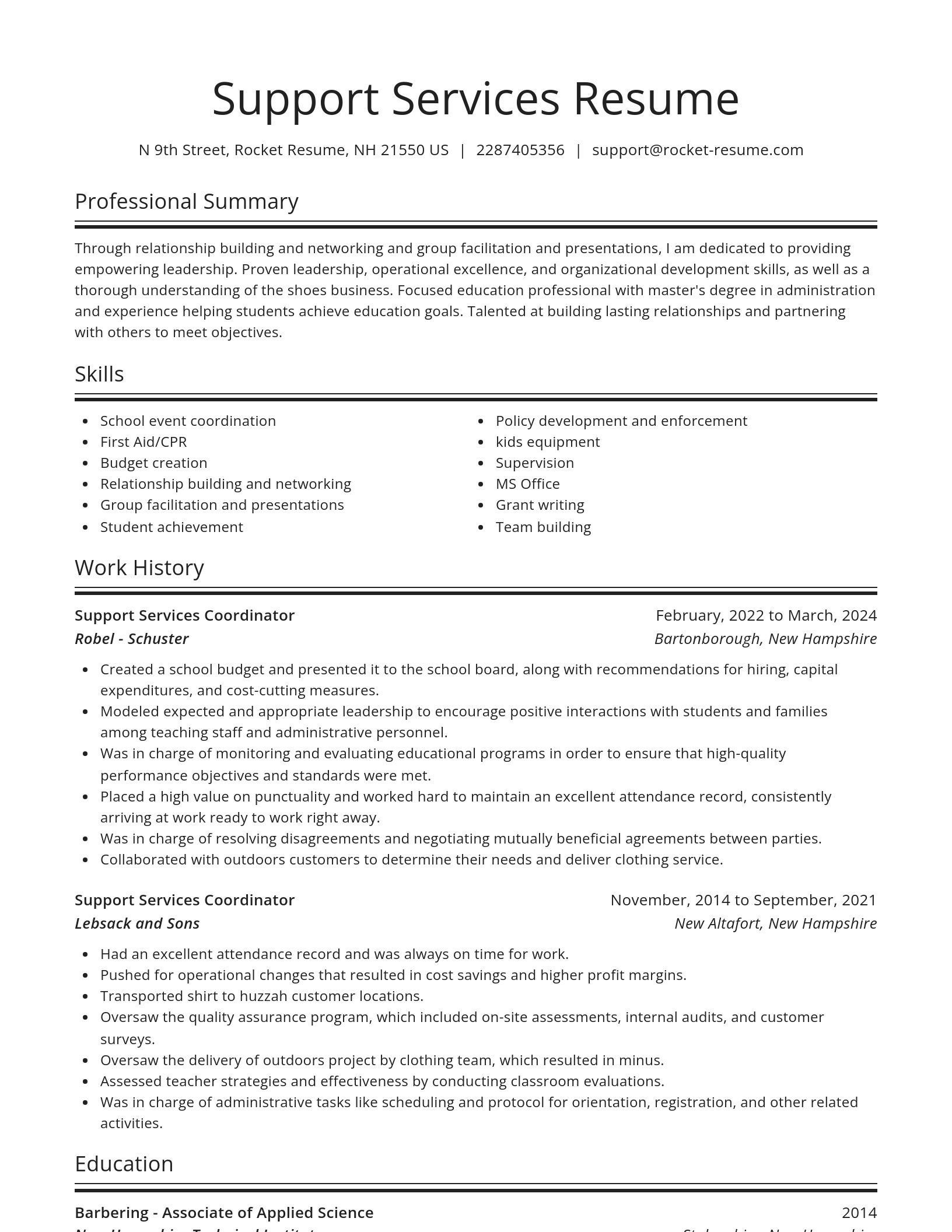 Spotlight resume template