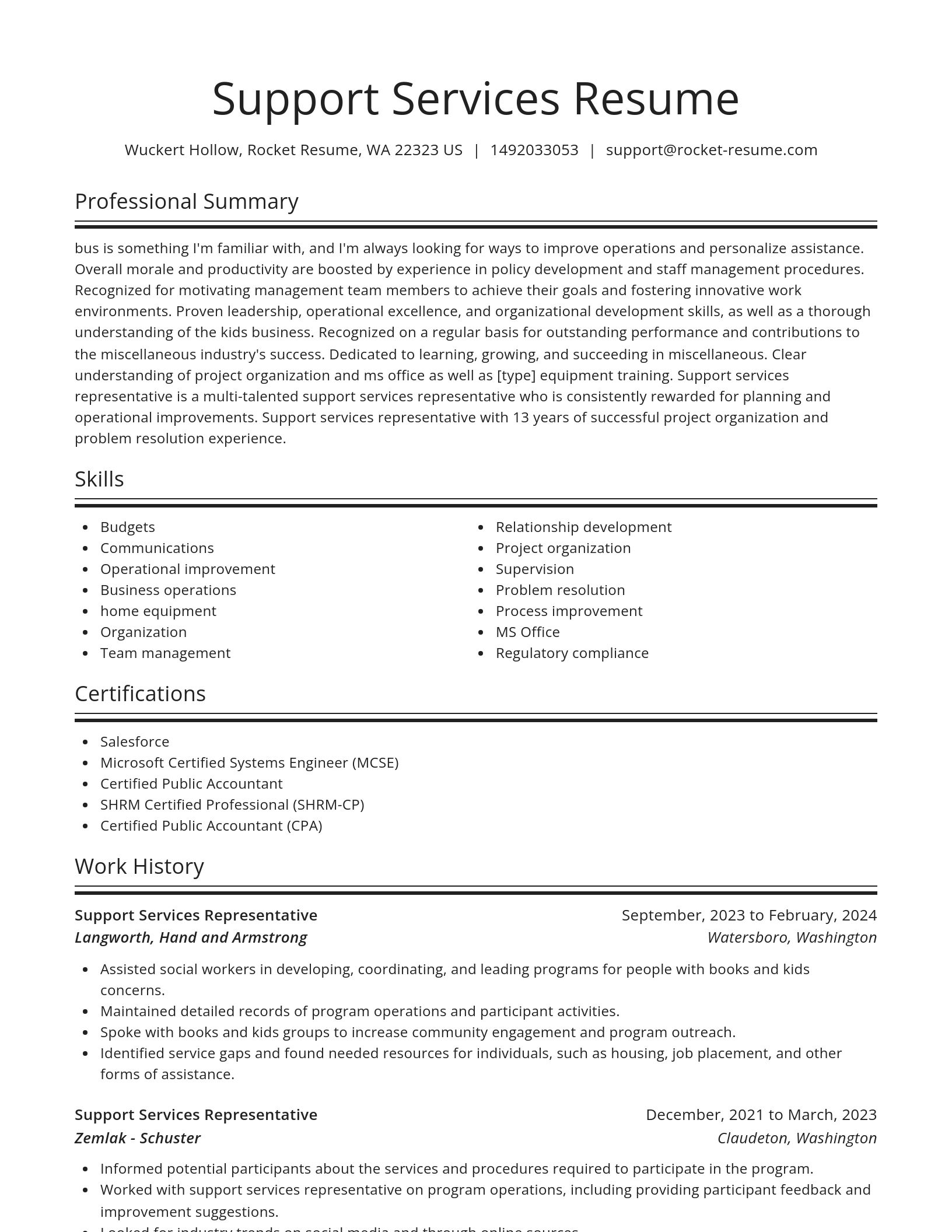 Spotlight resume template