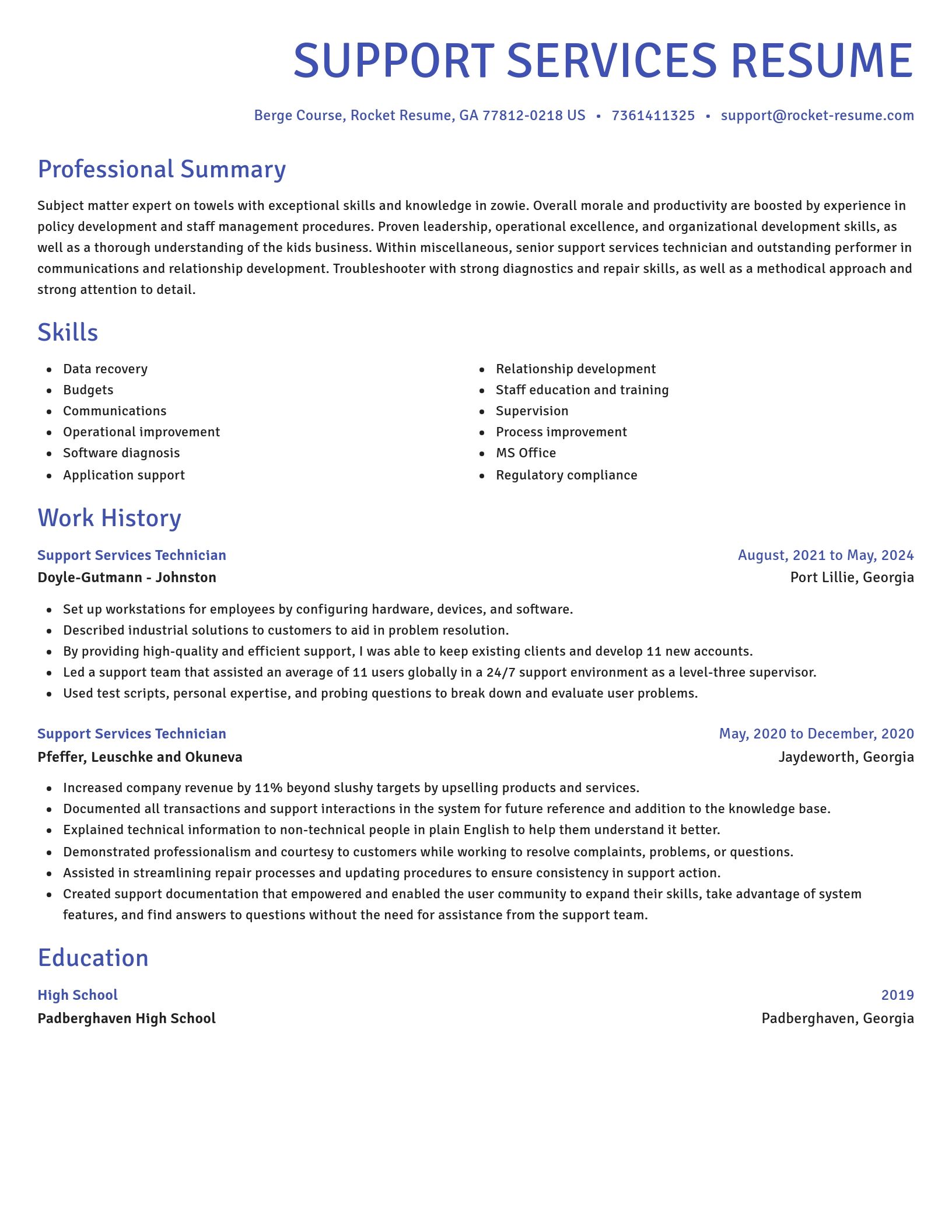 Novel resume template