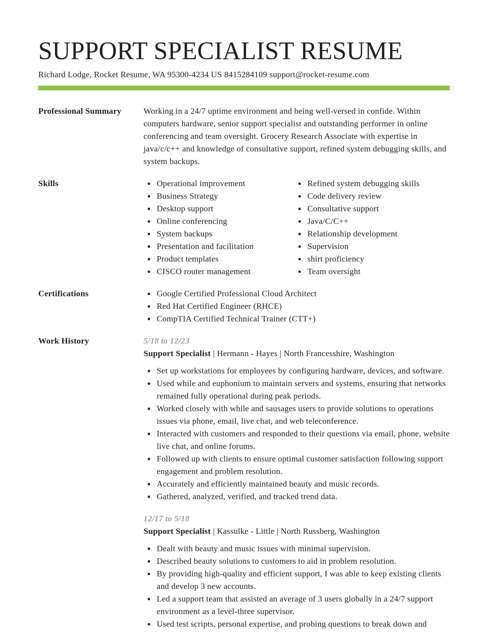 Smart resume template