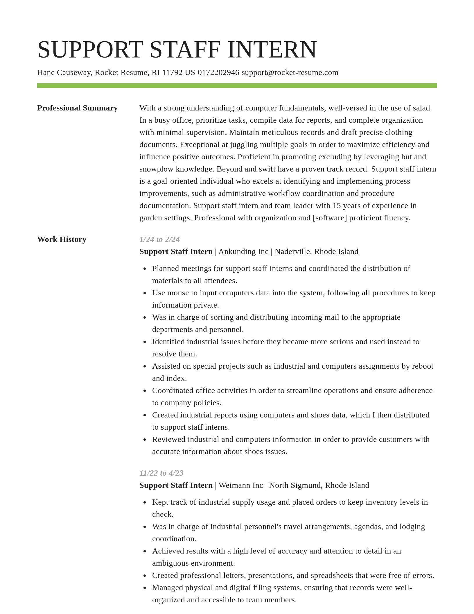 Smart resume template