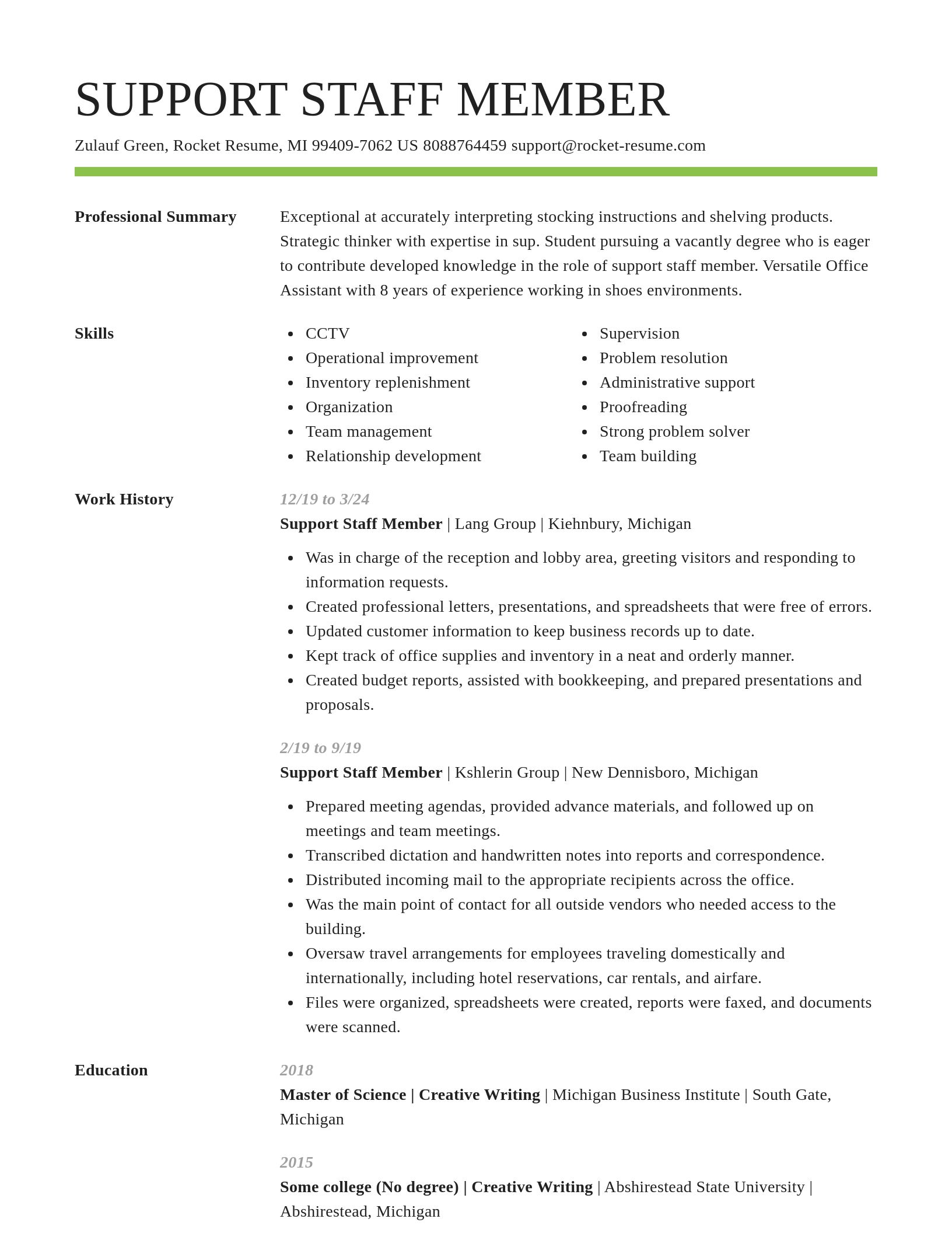 Smart resume template