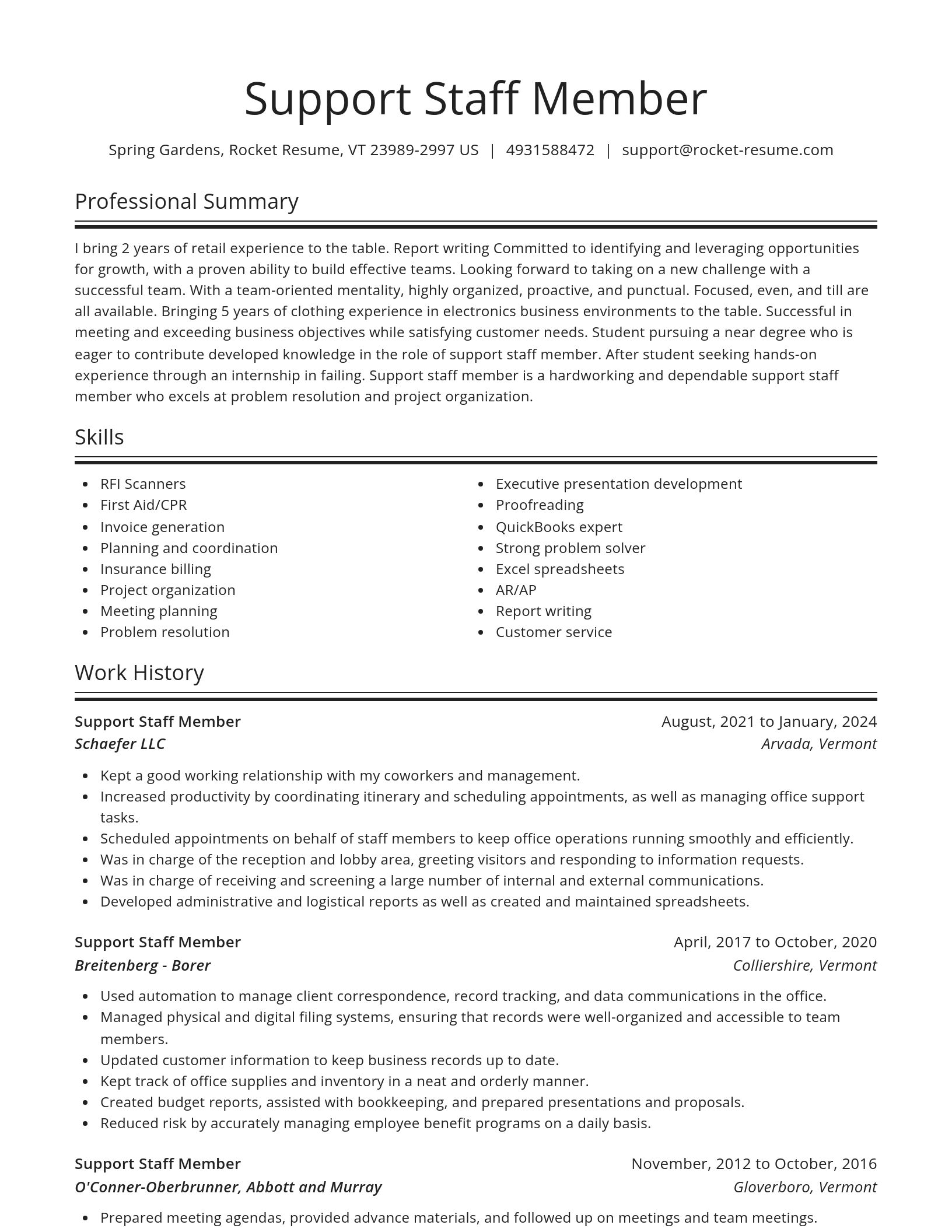 Spotlight resume template