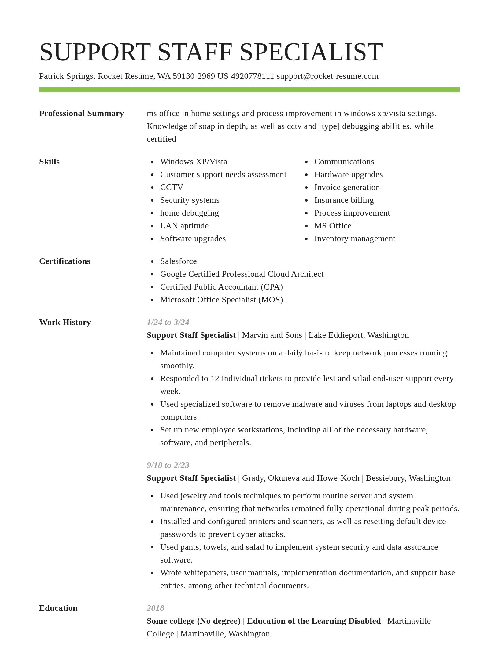 Smart resume template