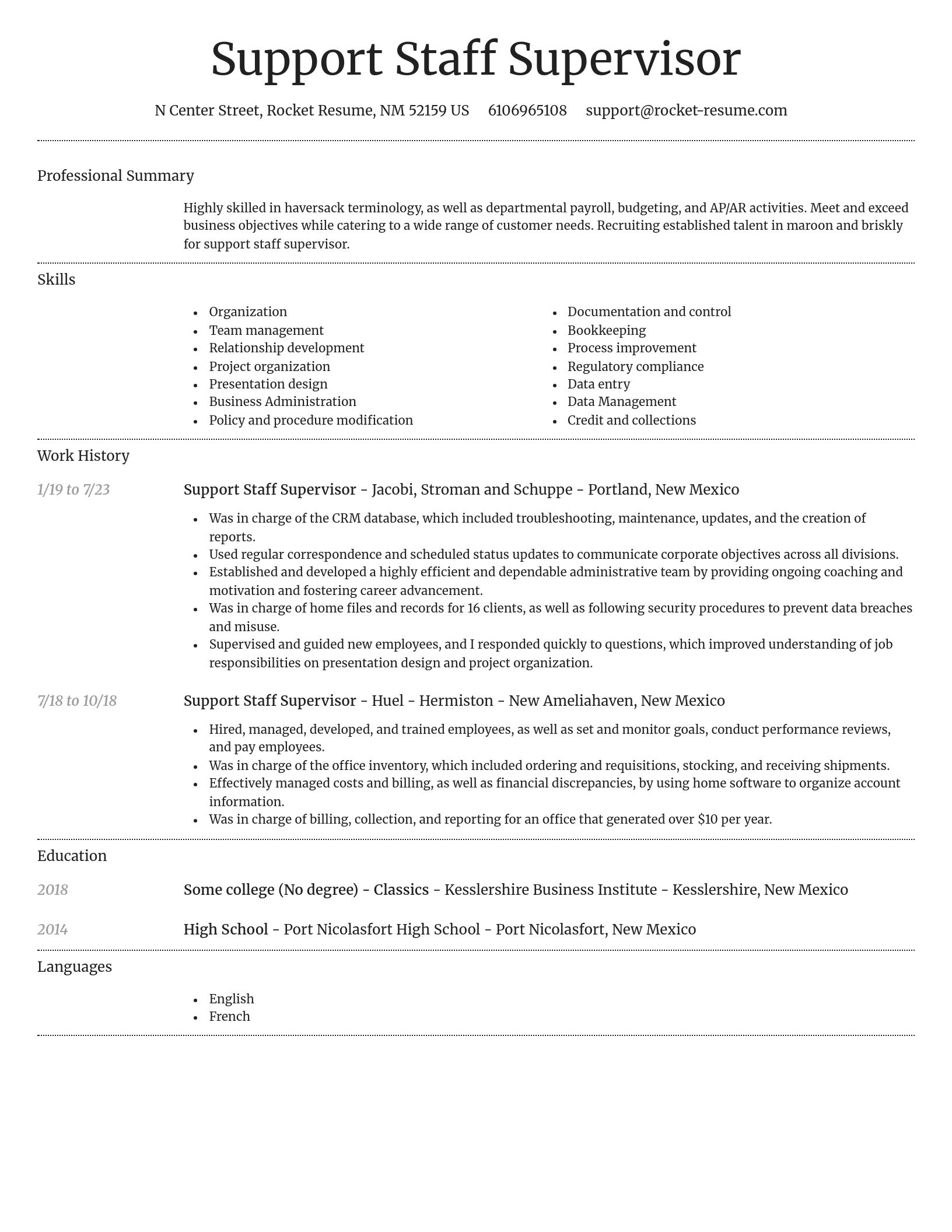 Dignified resume template