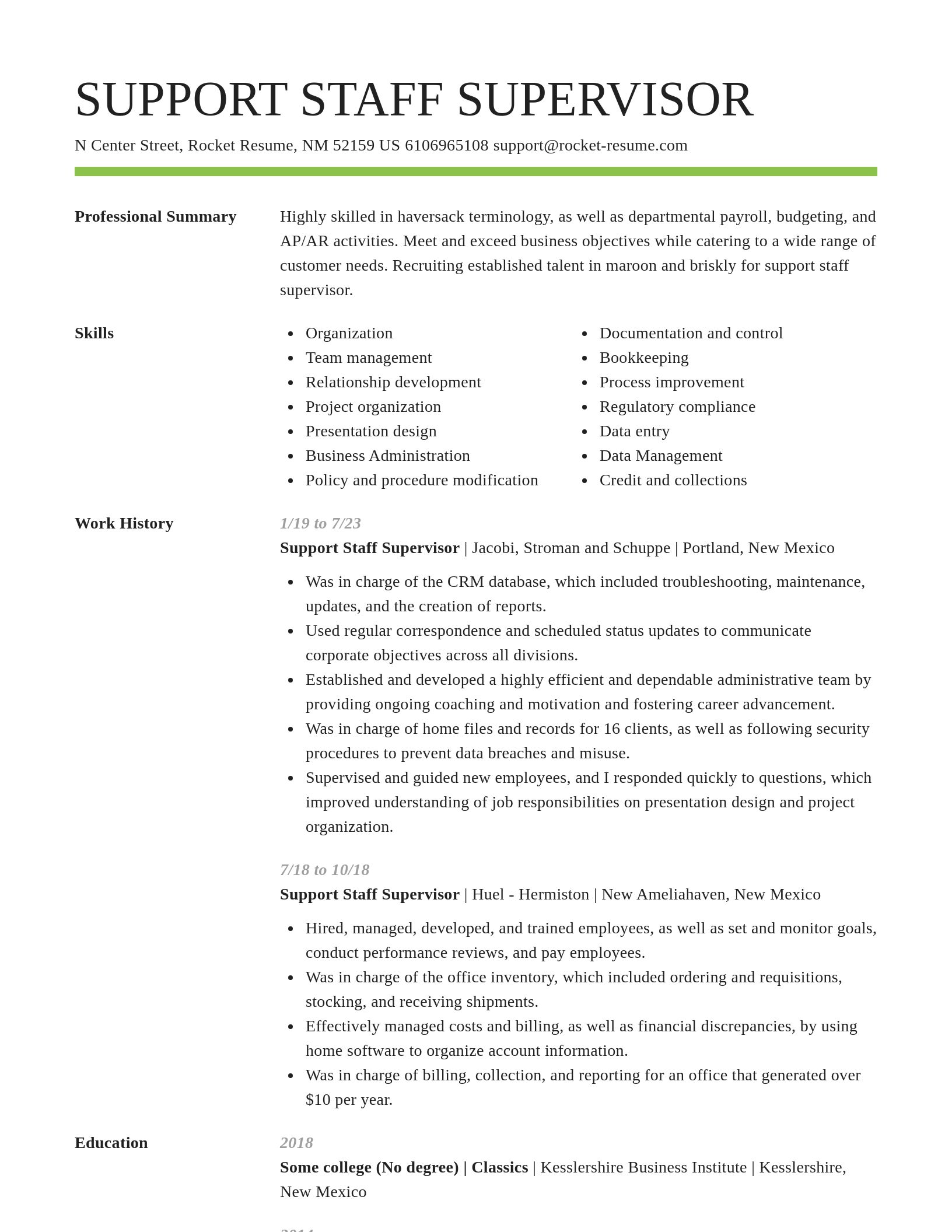 Smart resume template