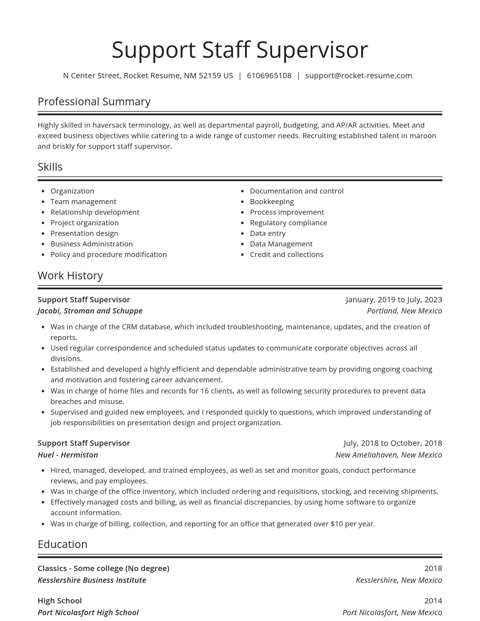 Spotlight resume template