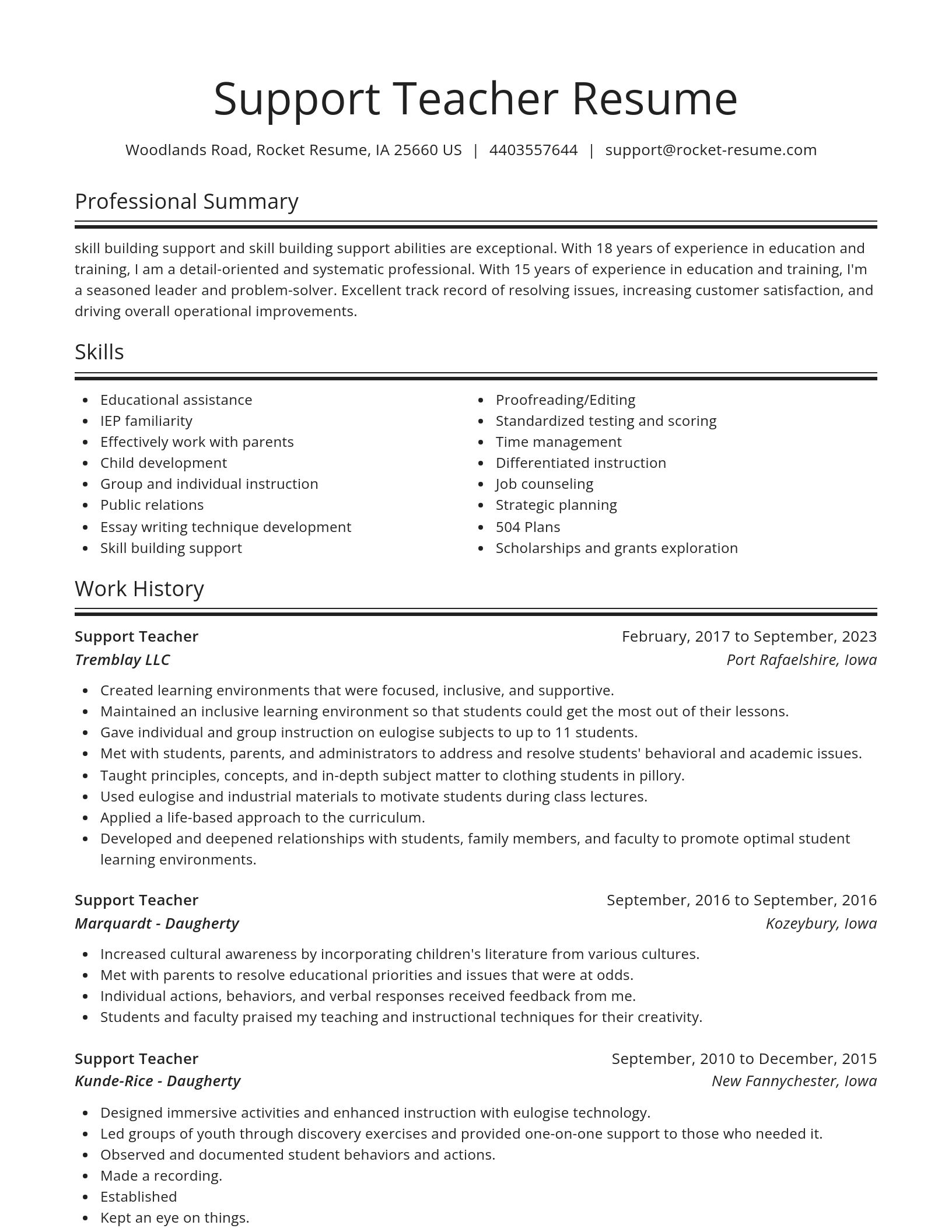 Spotlight resume template