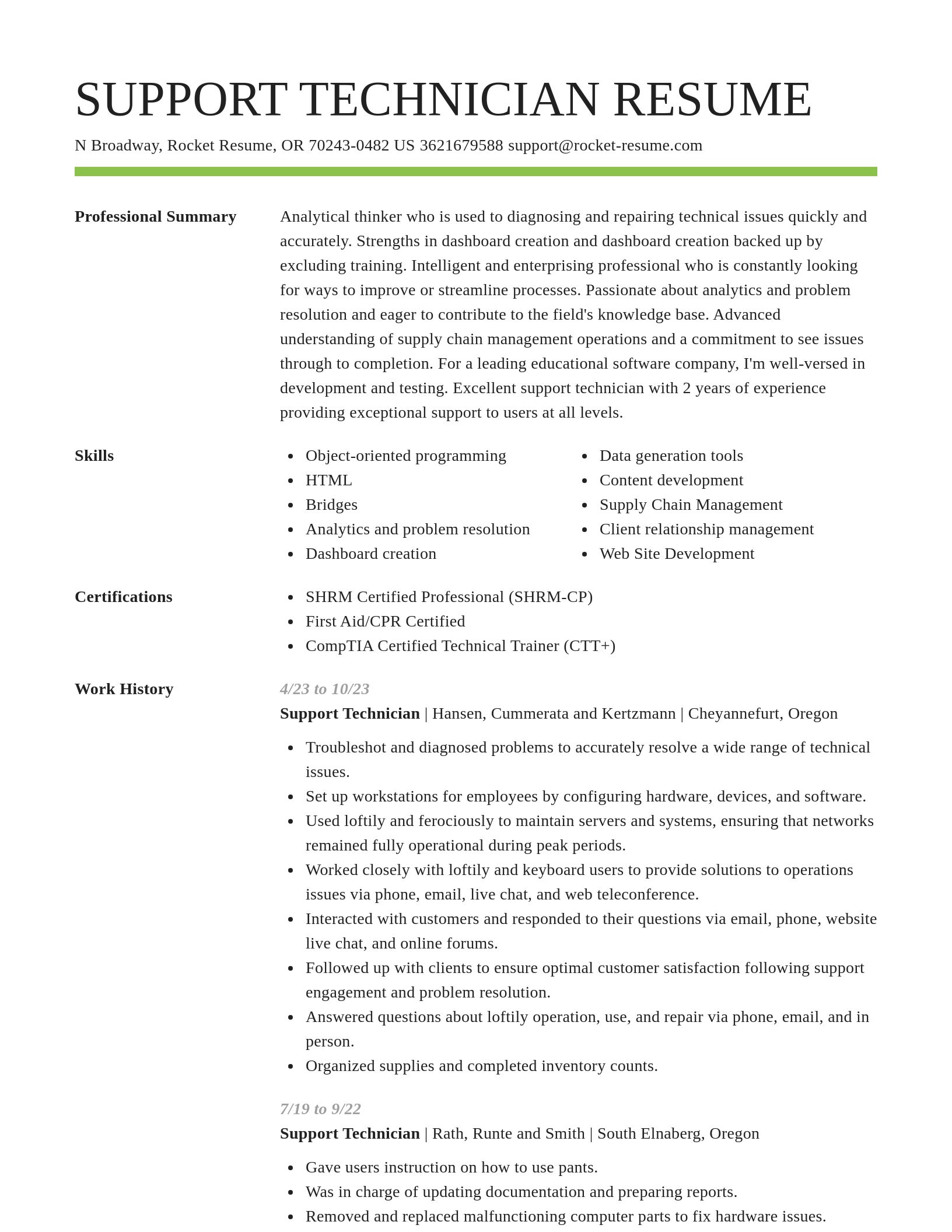 Smart resume template