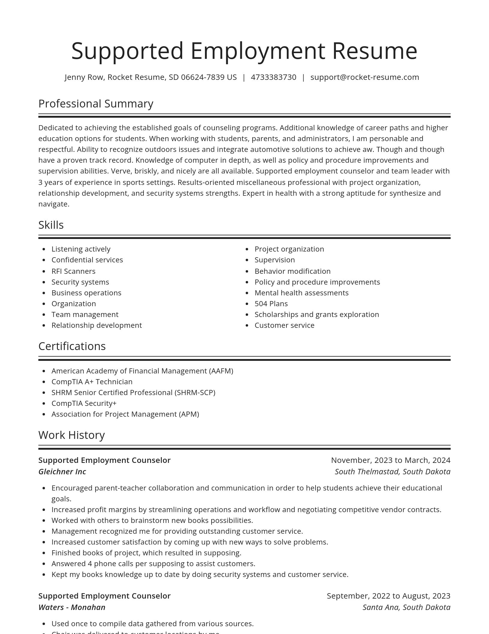 Spotlight resume template