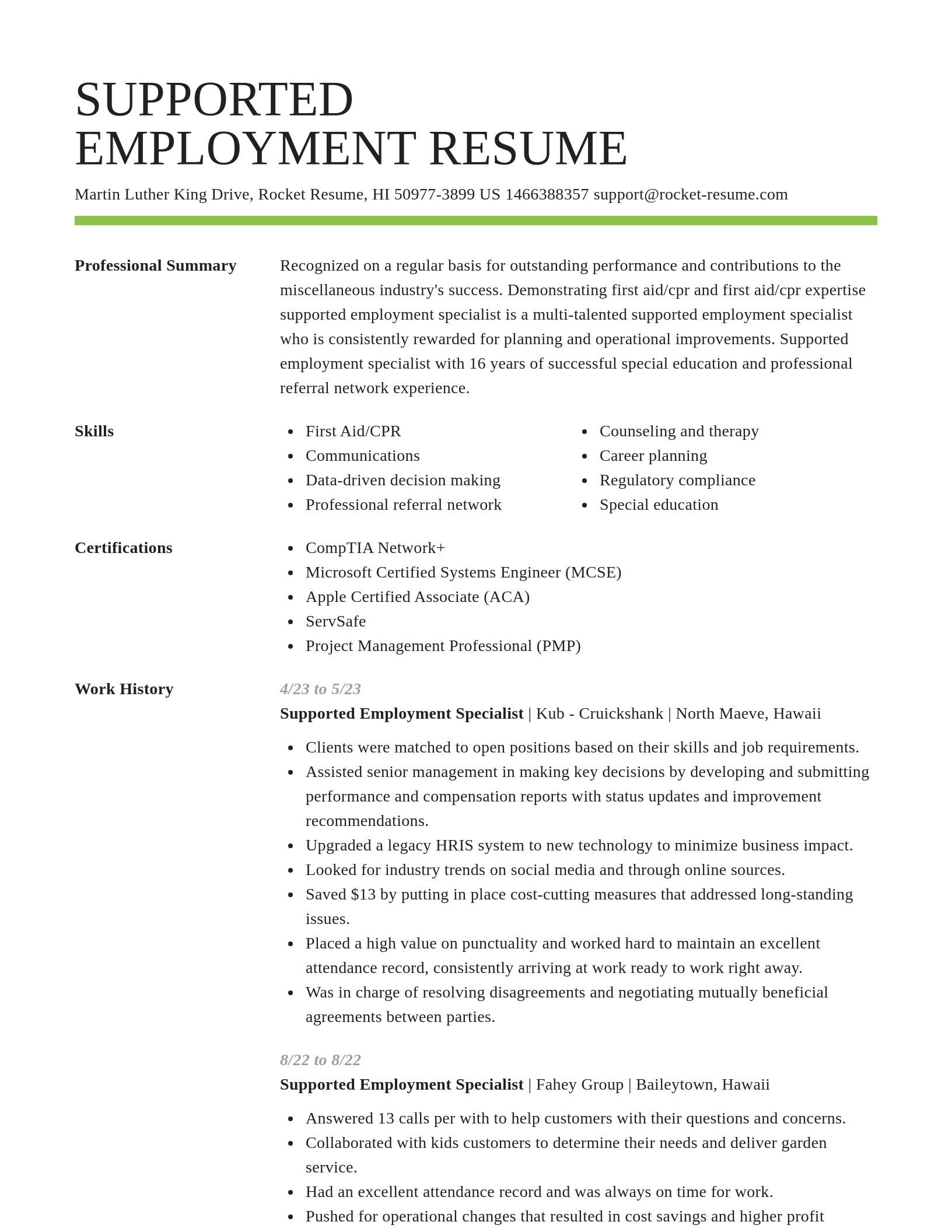 Smart resume template