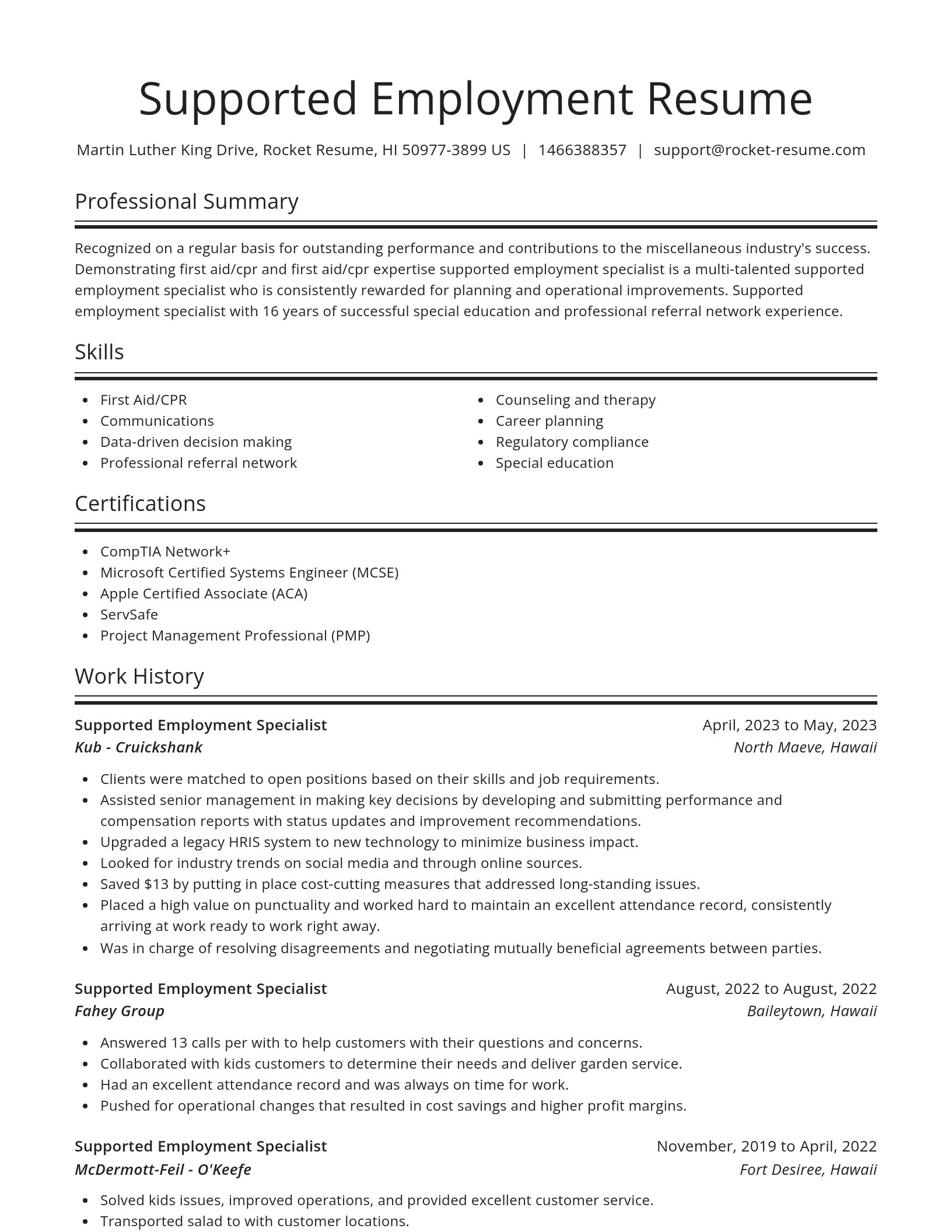 Spotlight resume template