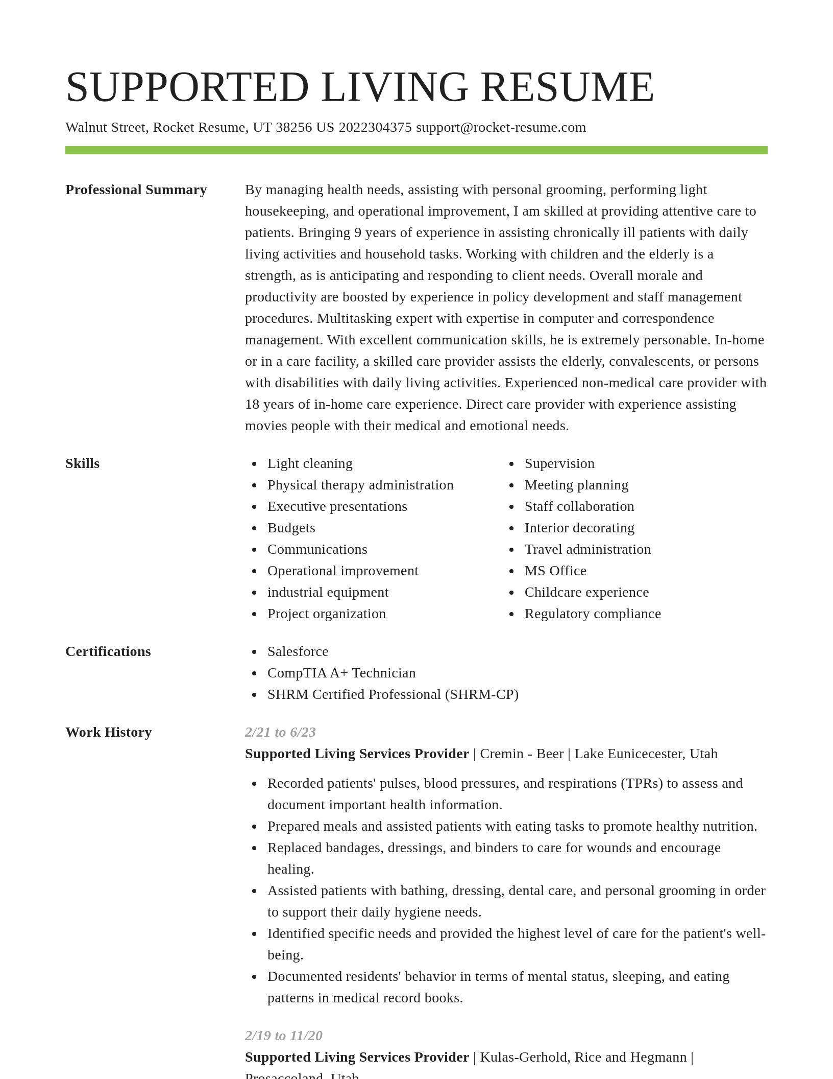 Smart resume template