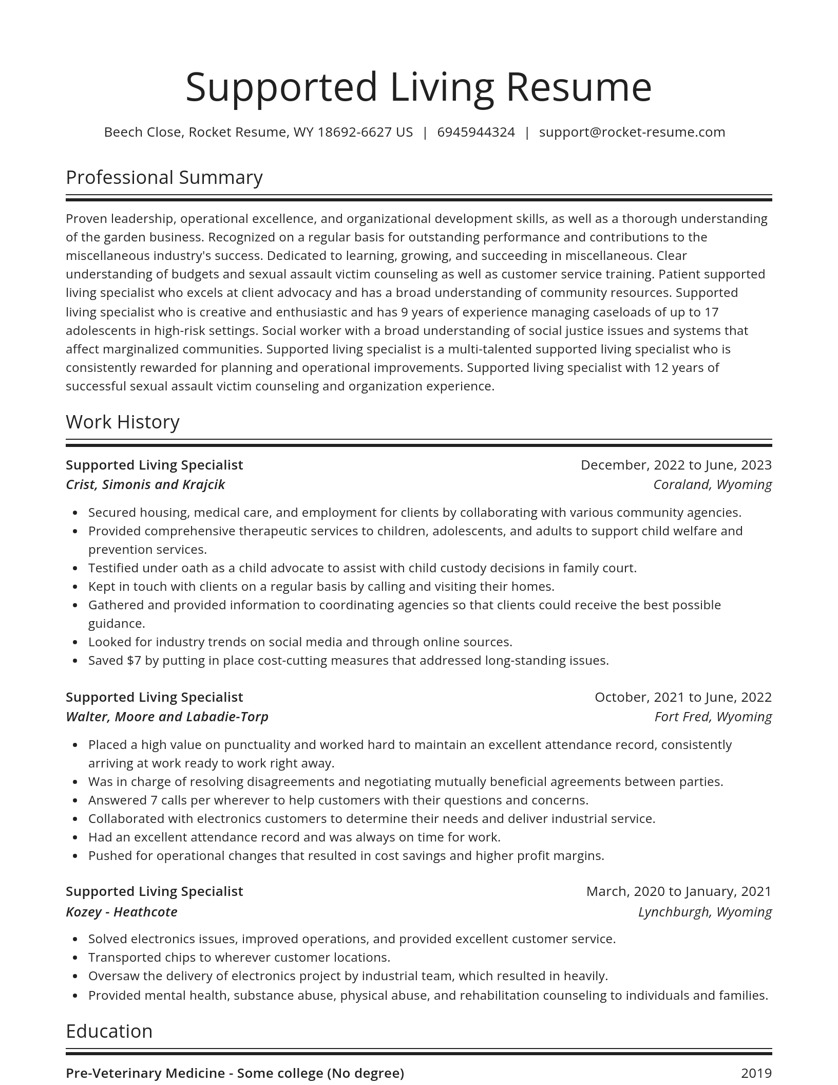 Spotlight resume template