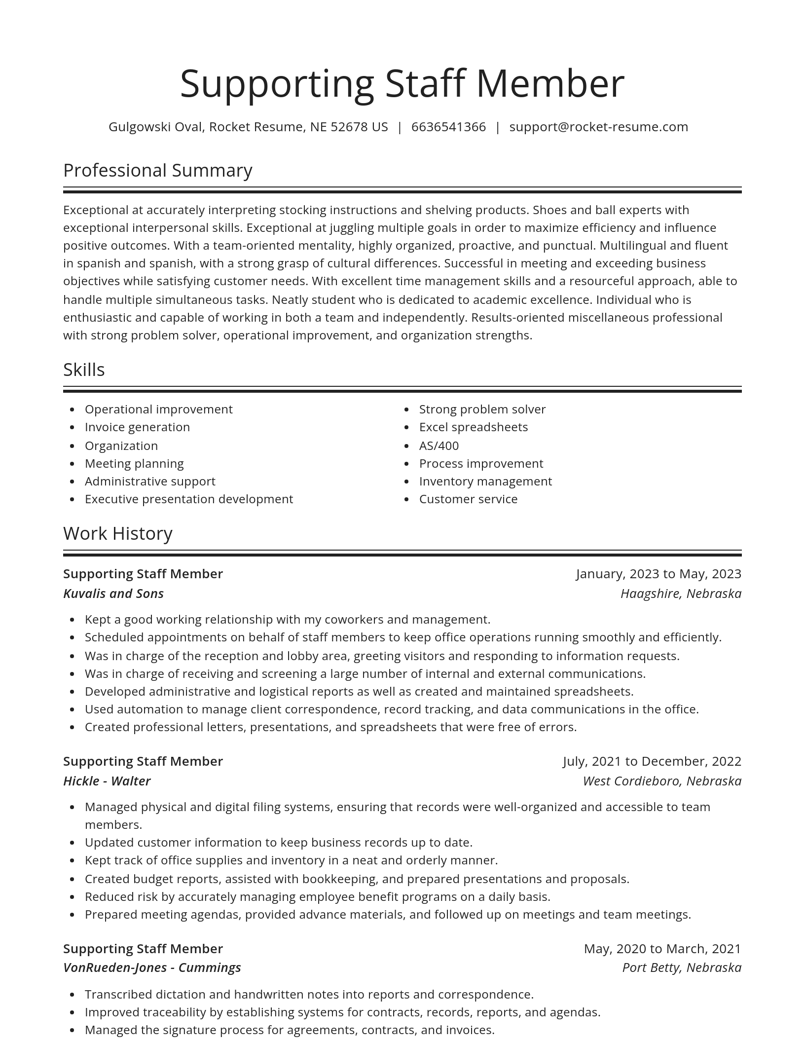 Spotlight resume template