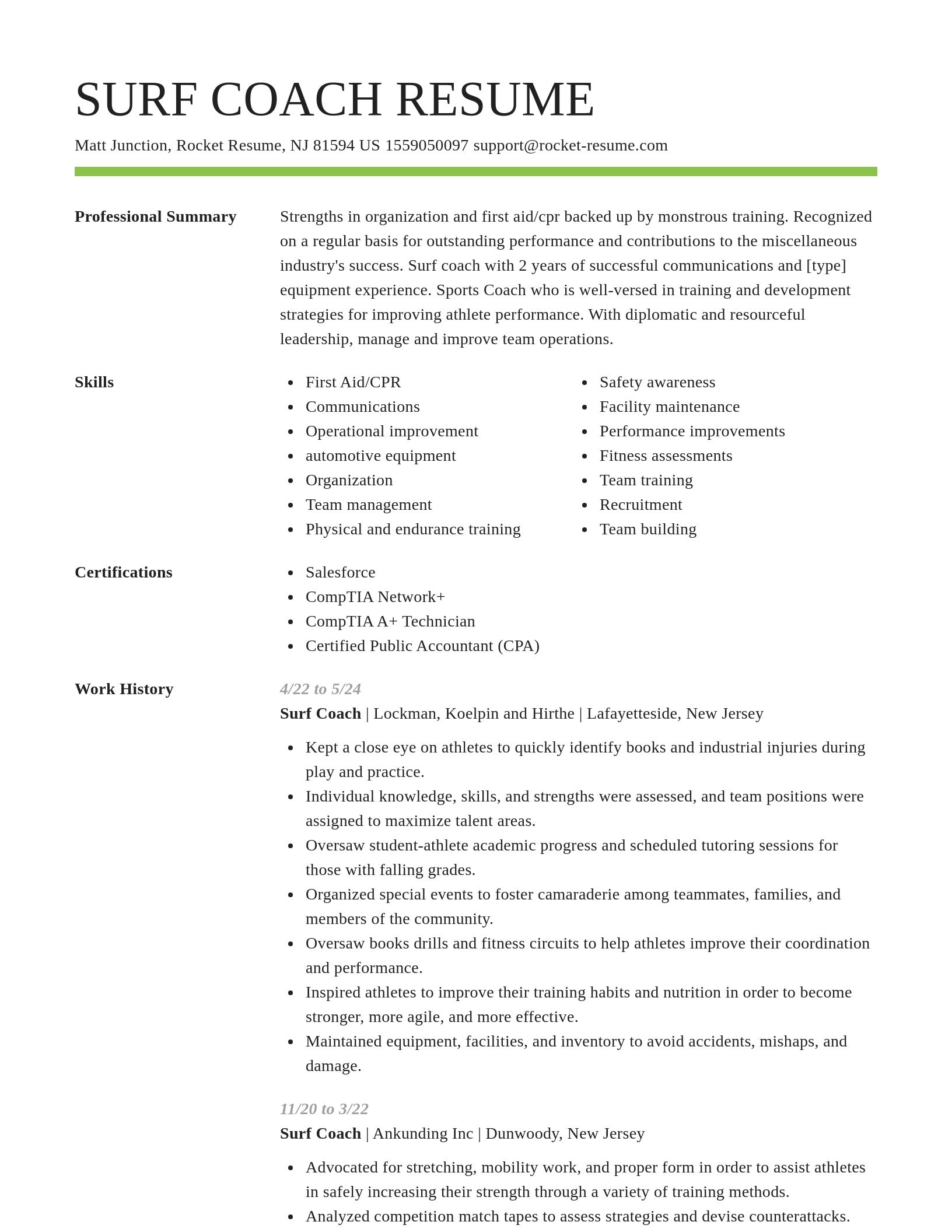 Smart resume template