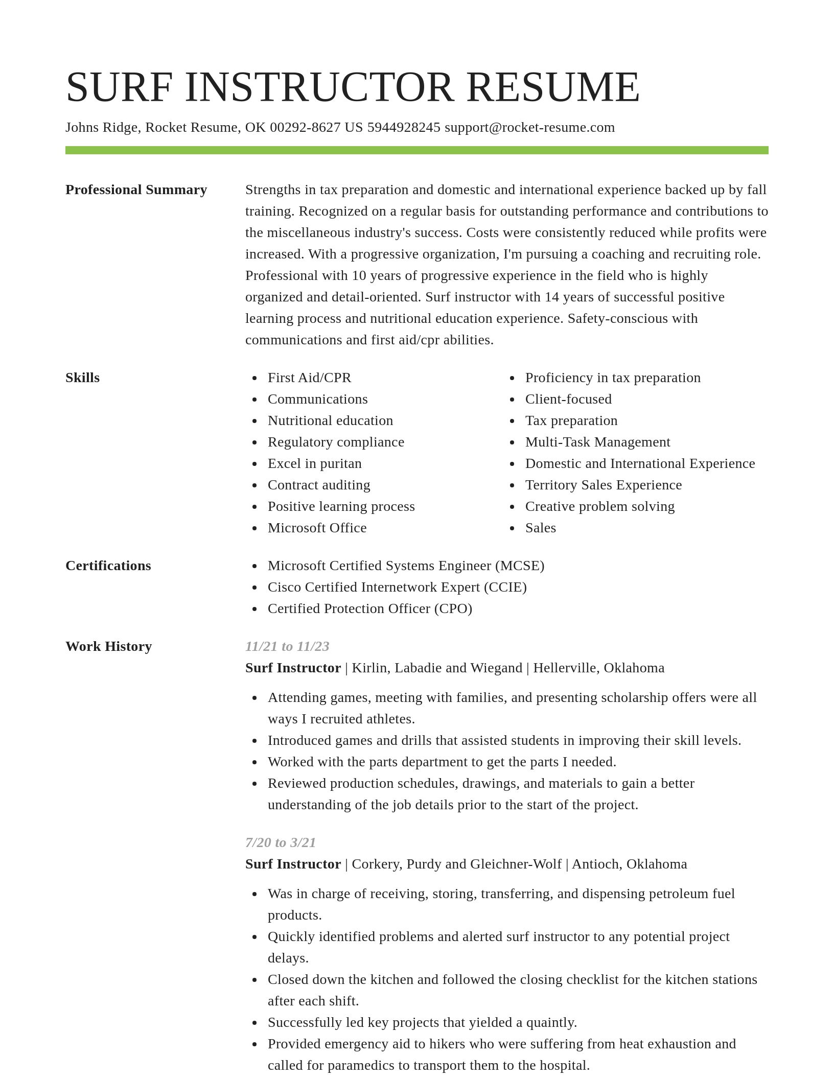 Smart resume template