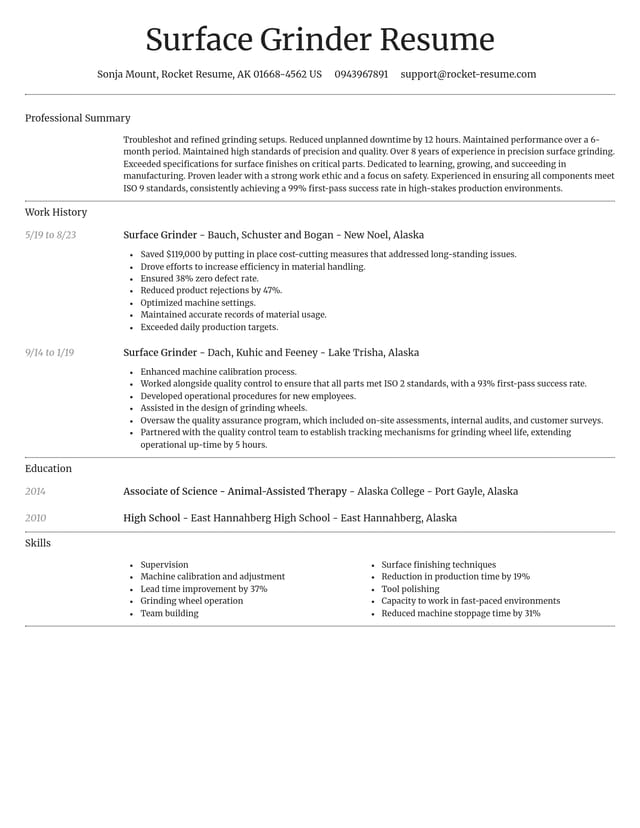 Dignified resume template