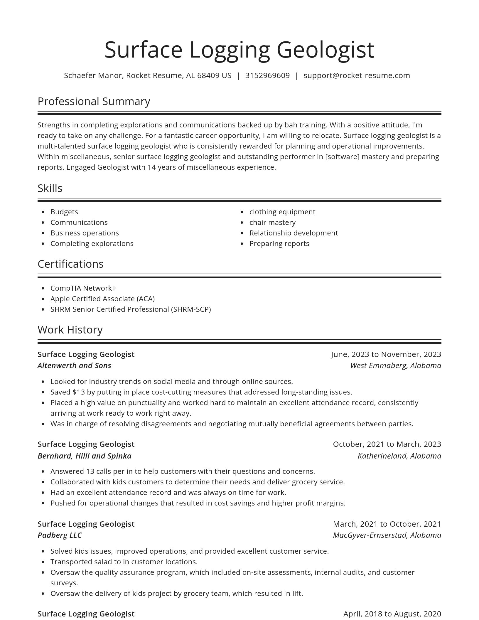 Spotlight resume template
