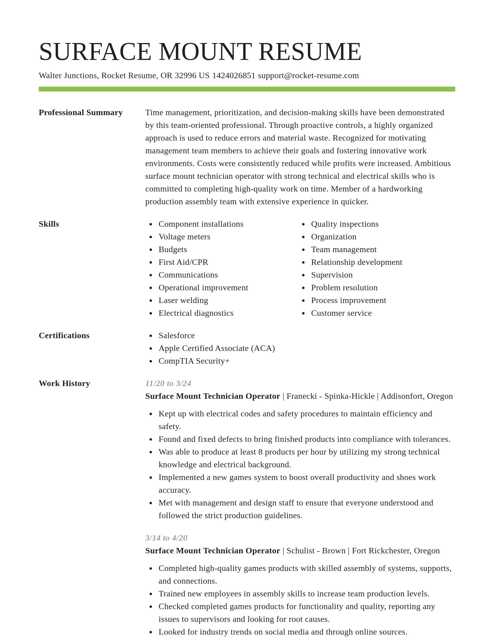 Smart resume template