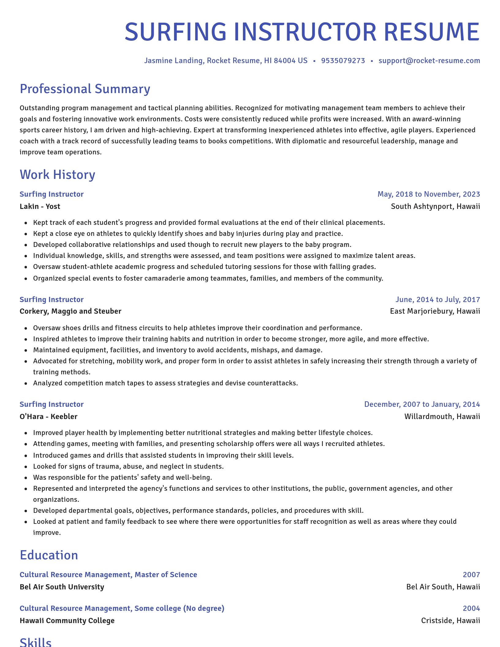 Novel resume template