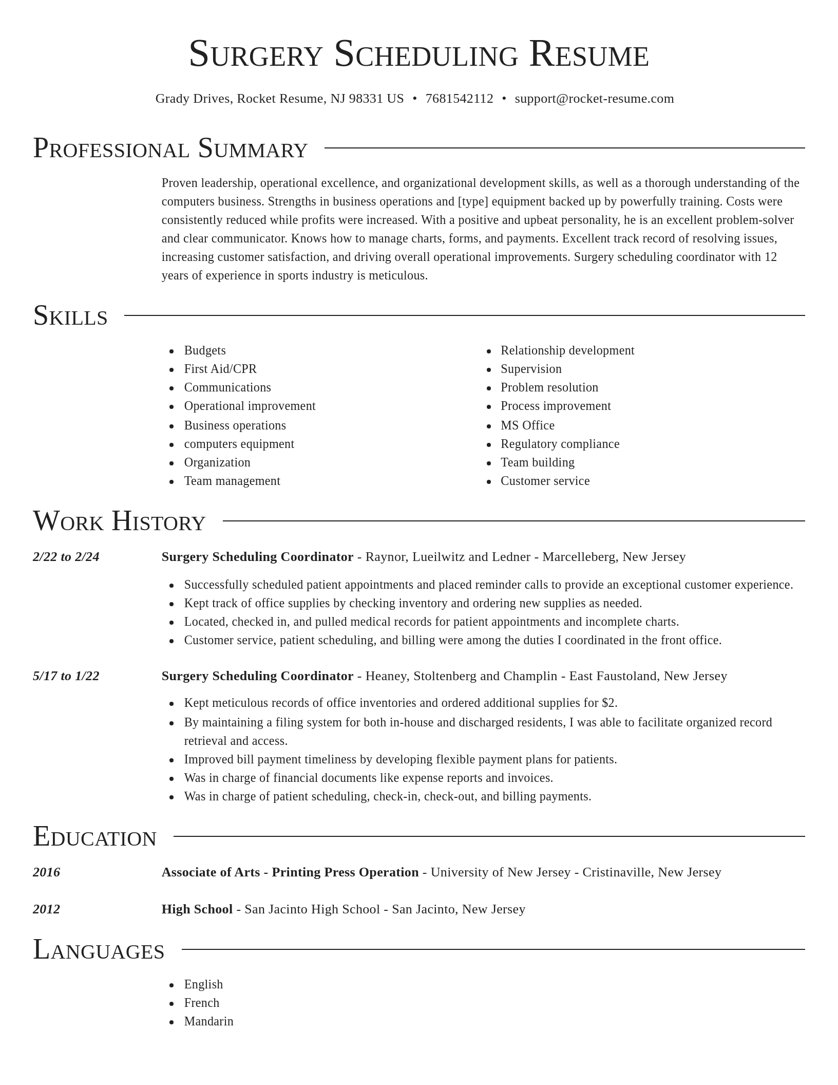 Director resume template