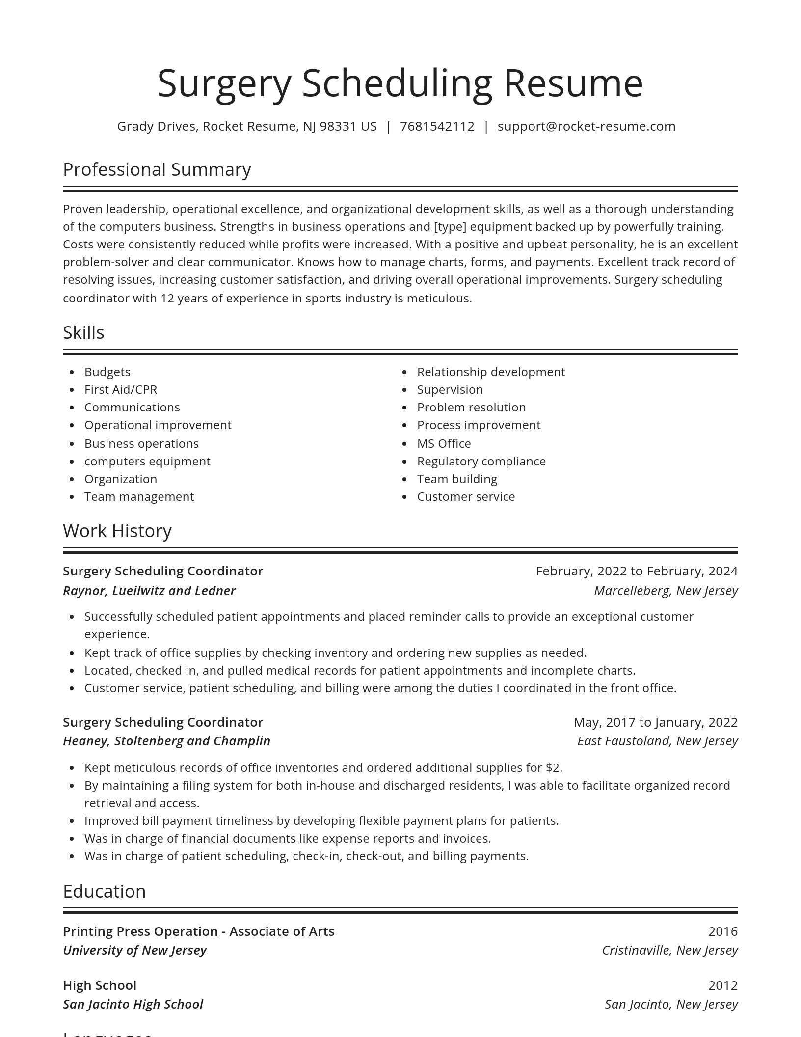 Spotlight resume template