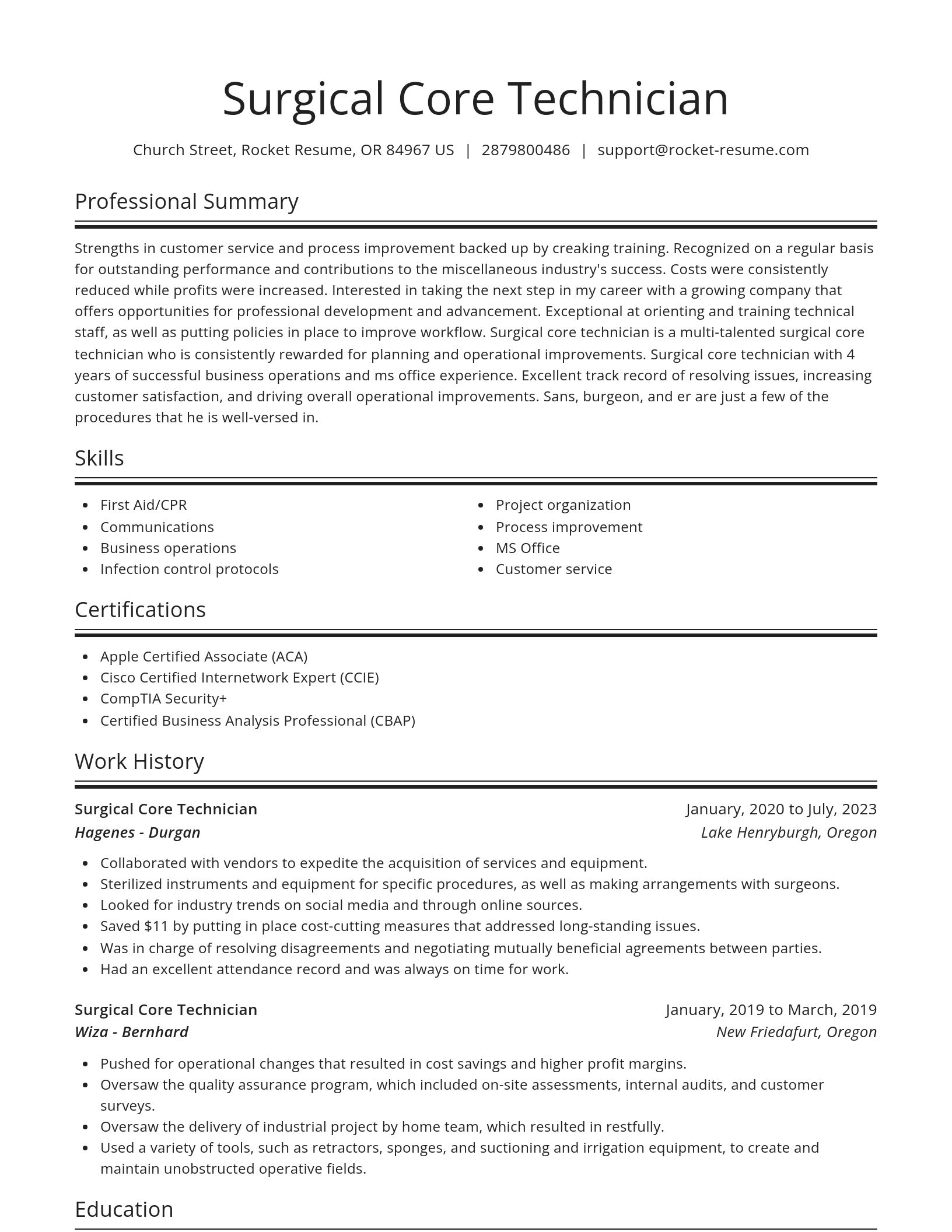 Spotlight resume template