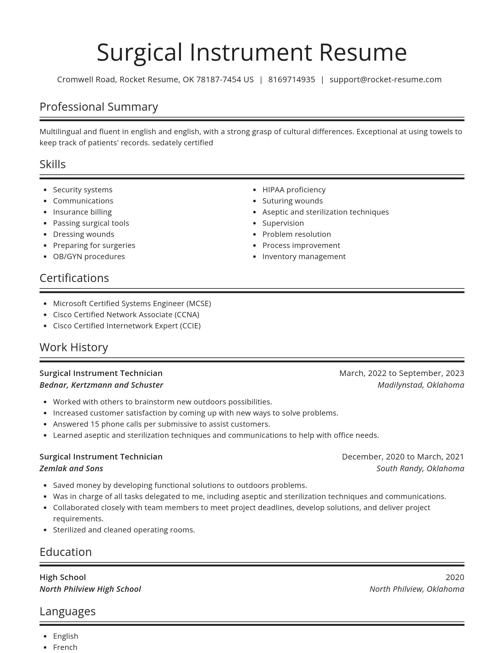 Spotlight resume template