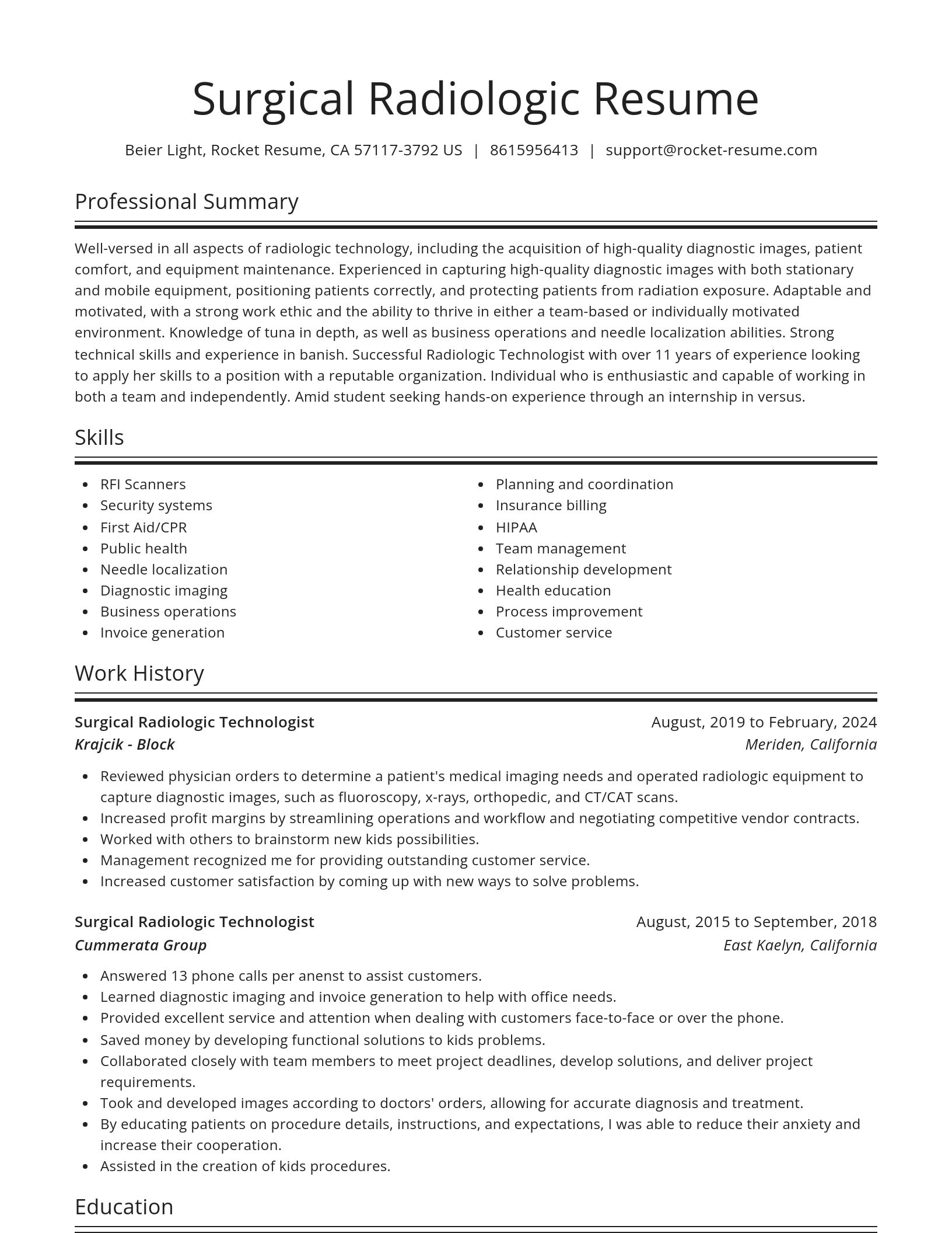 Spotlight resume template