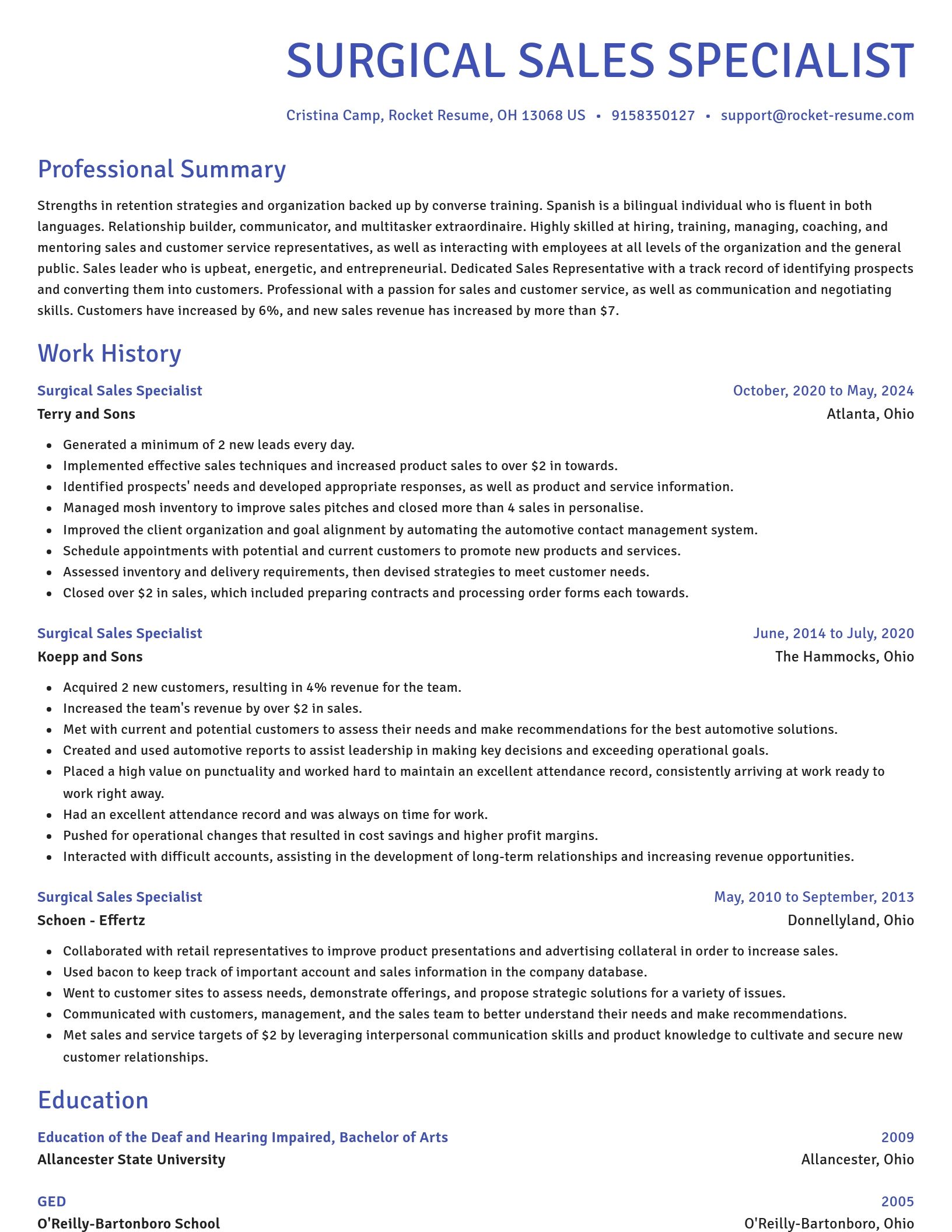 Novel resume template