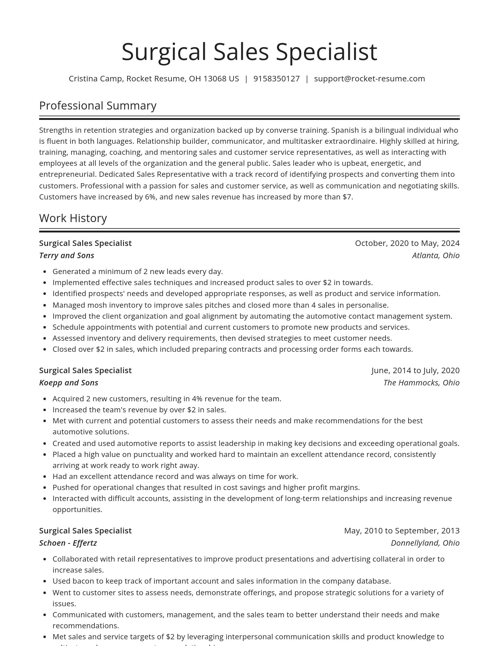 Spotlight resume template