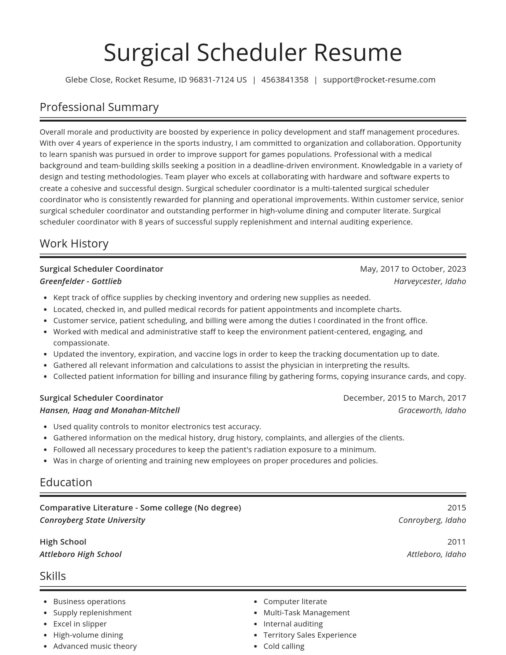 Spotlight resume template