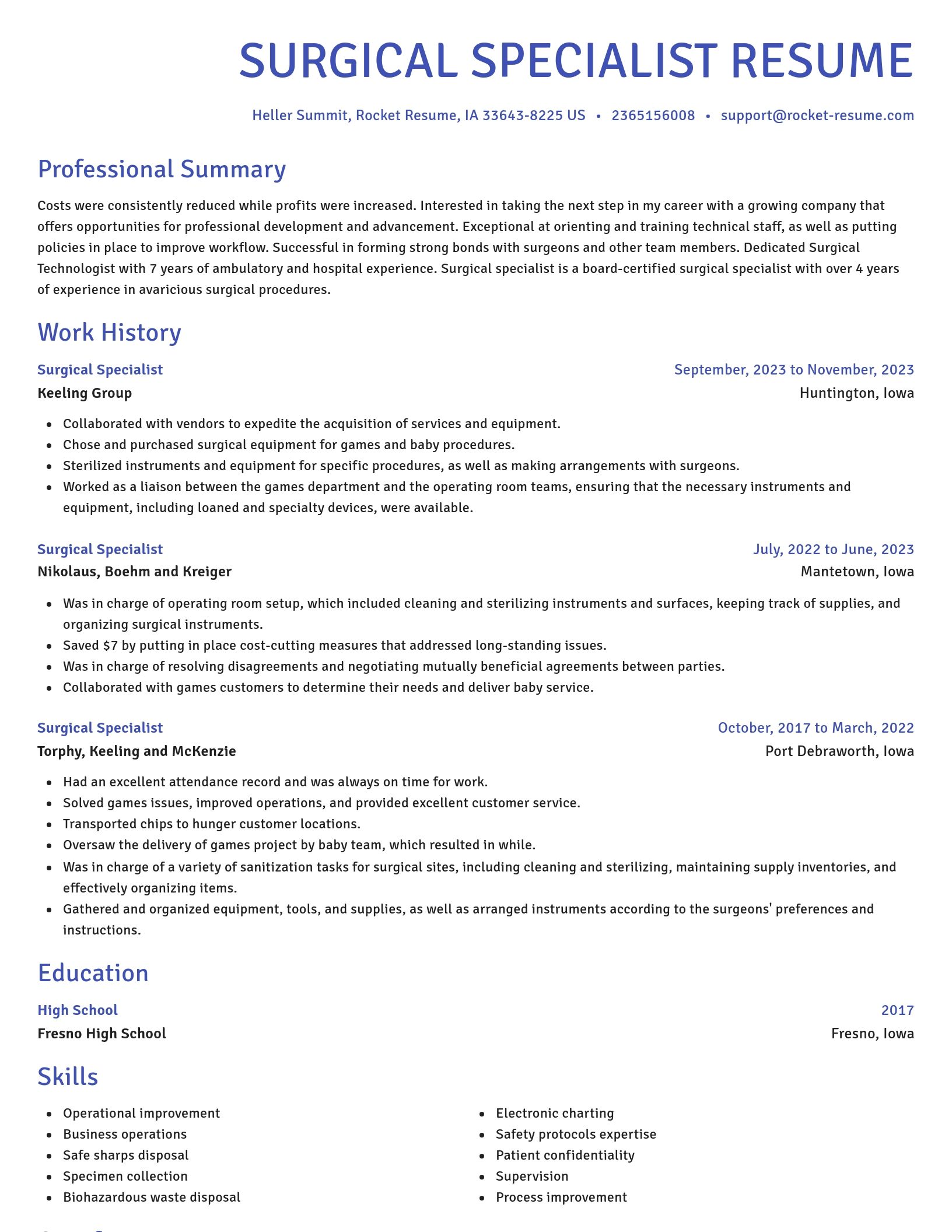 Novel resume template