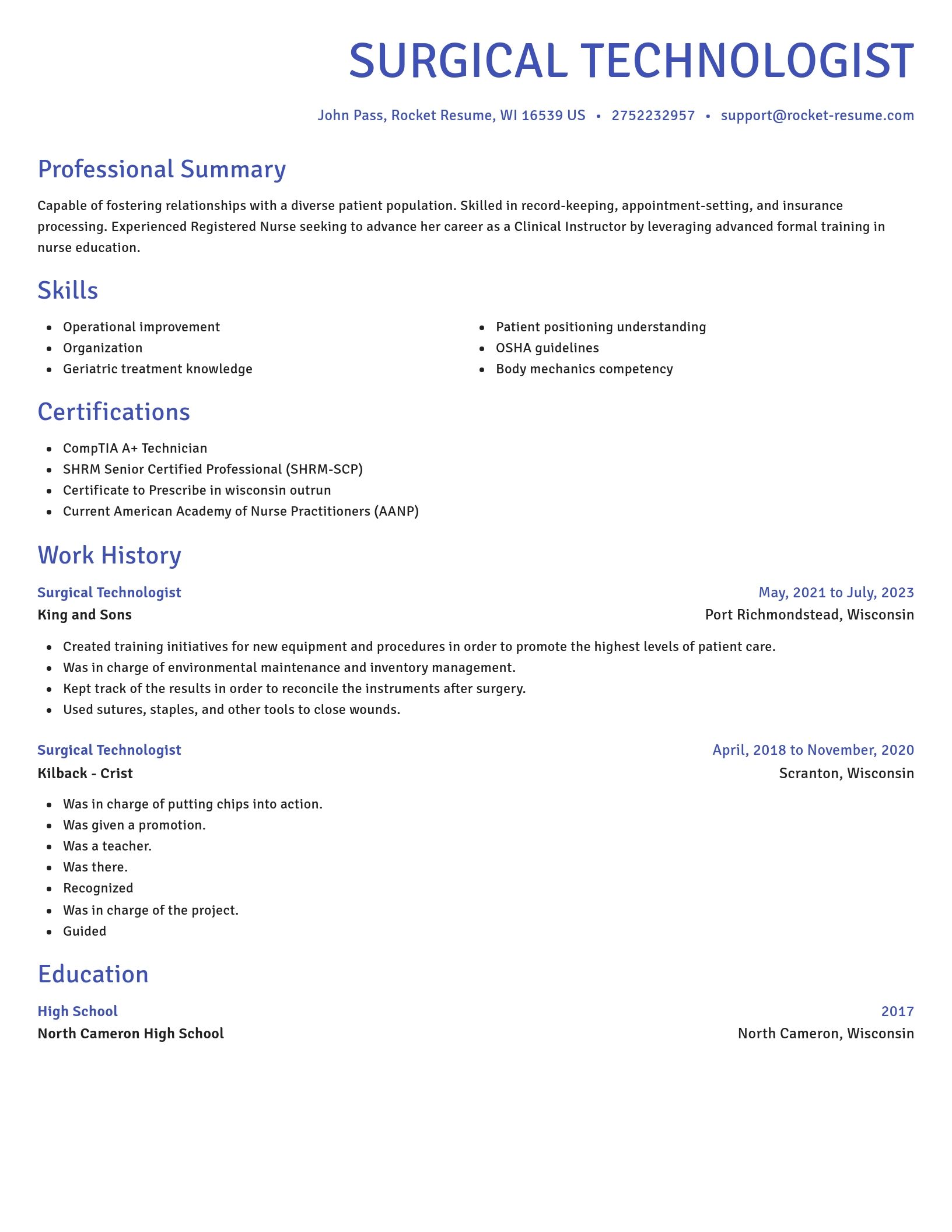 Novel resume template