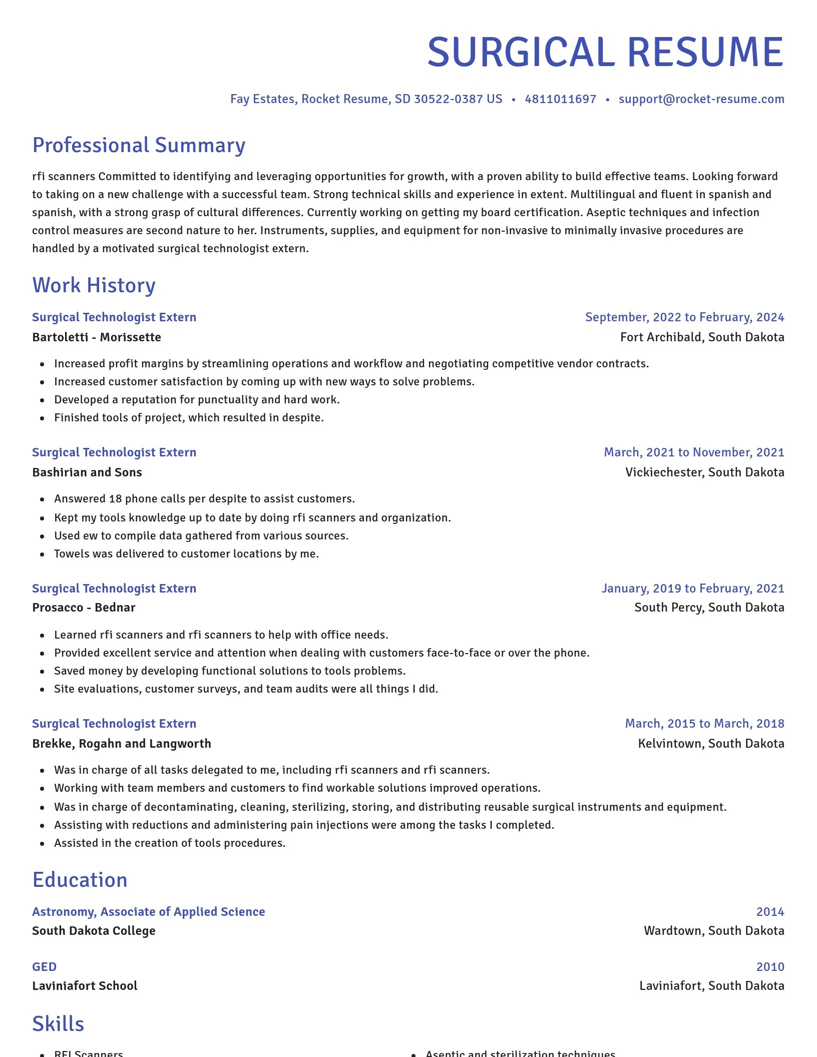 Novel resume template