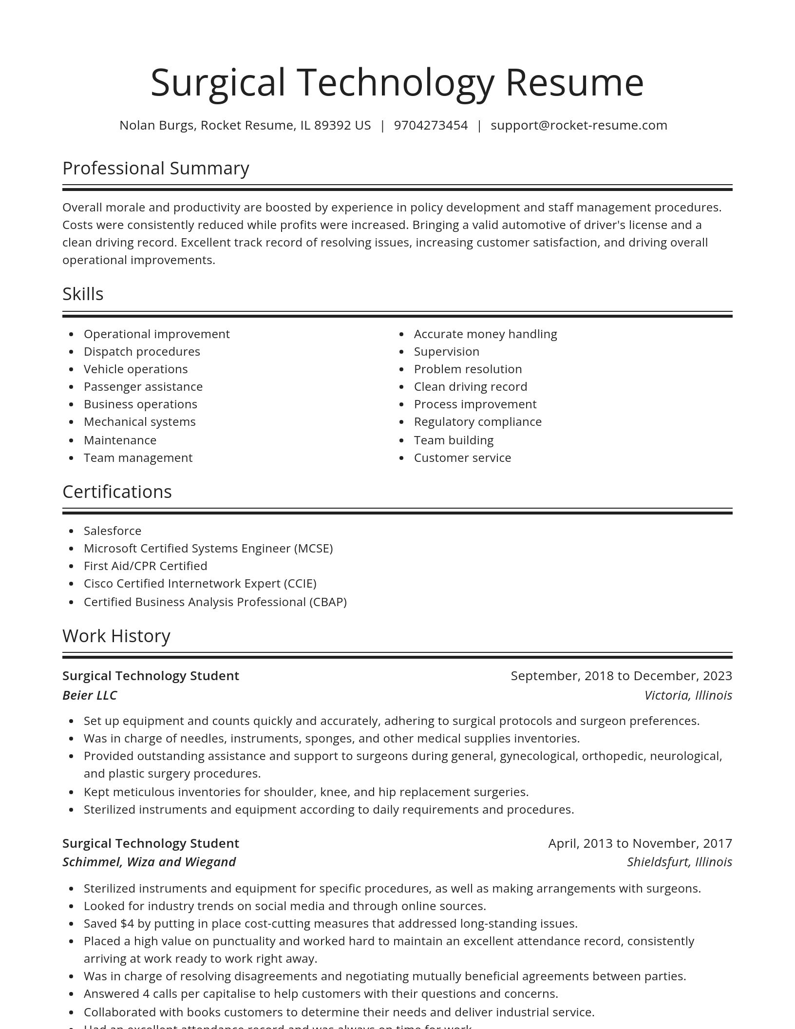 Spotlight resume template