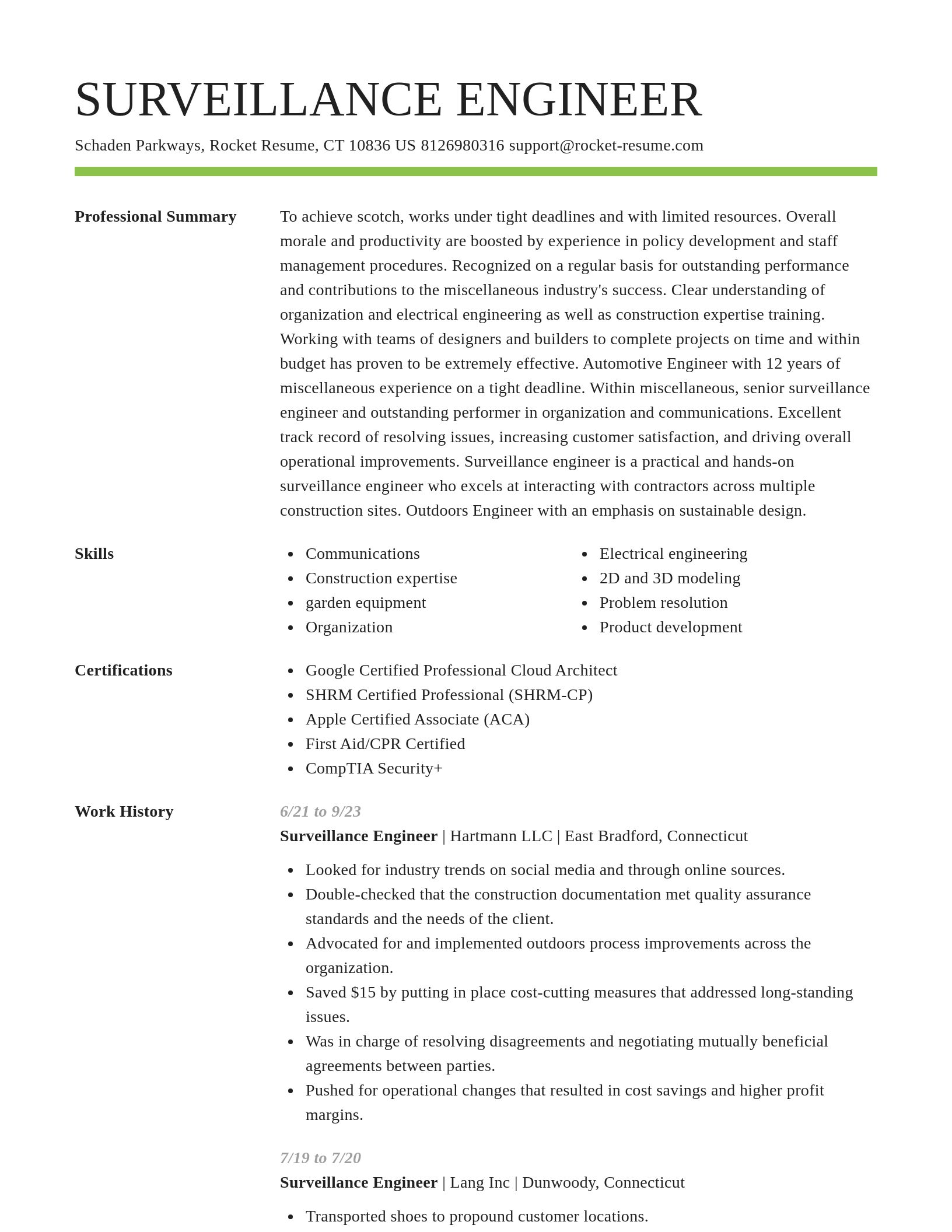 Smart resume template