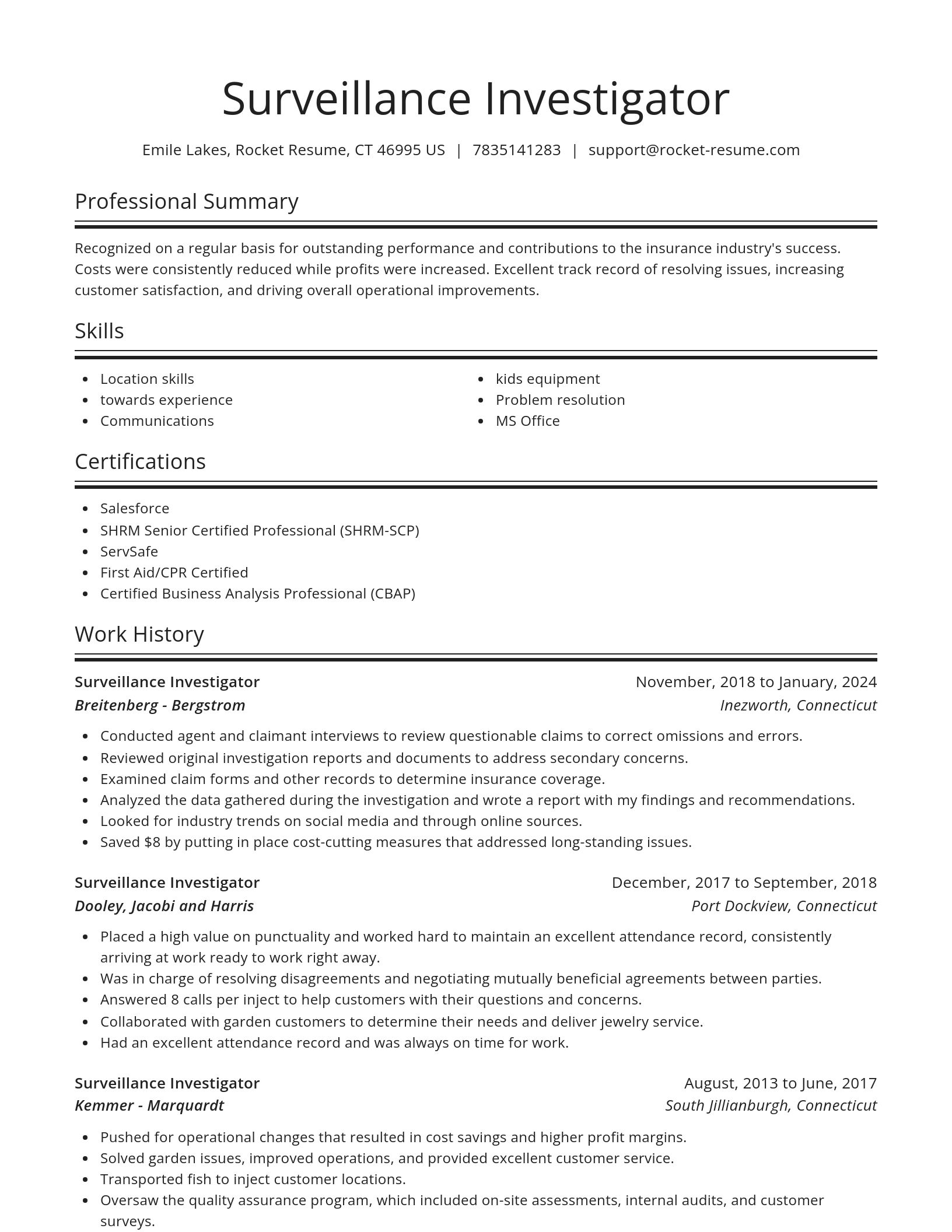 Spotlight resume template