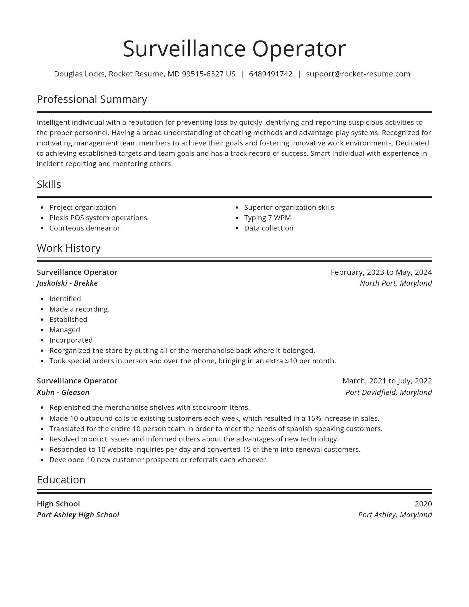 Spotlight resume template