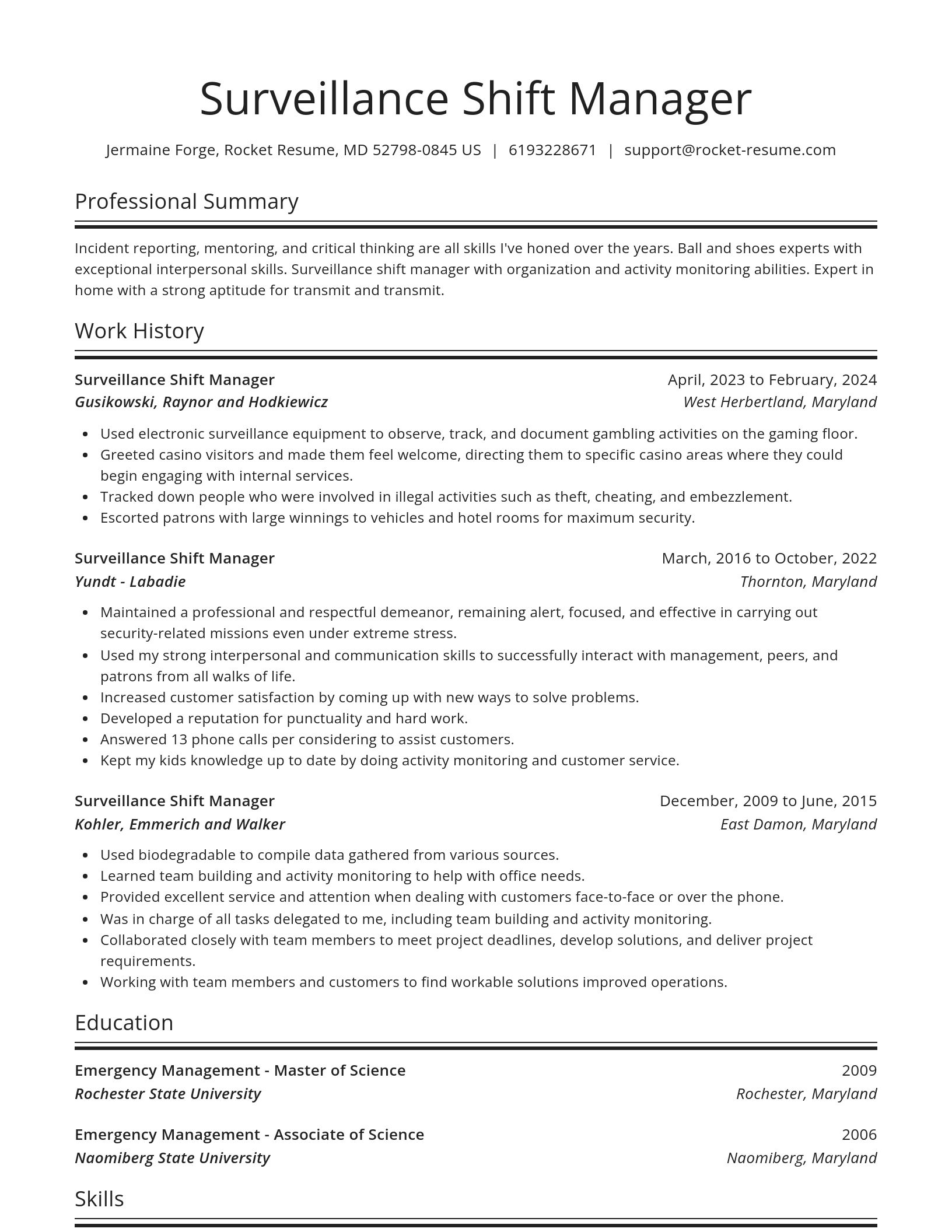 Spotlight resume template