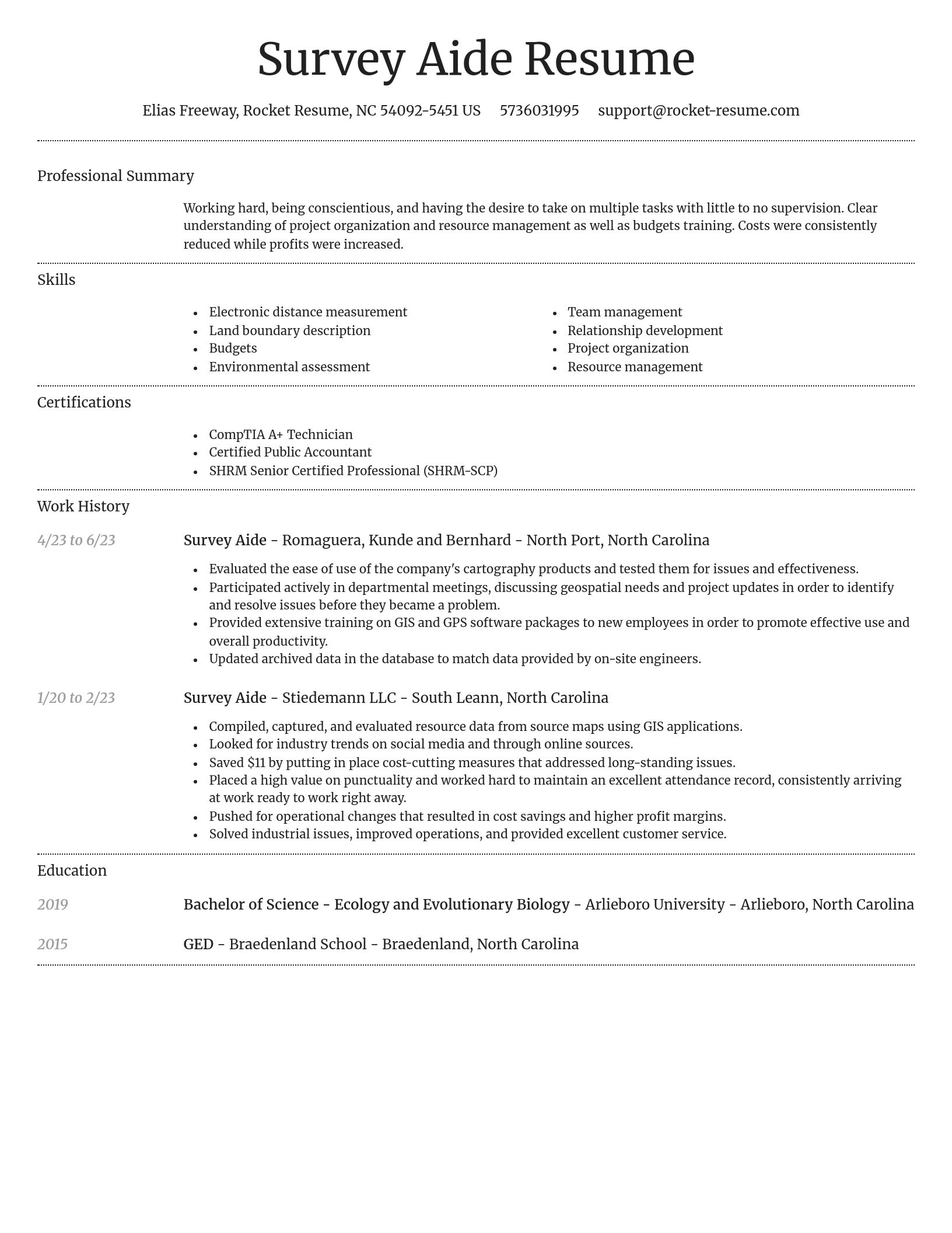 Dignified resume template