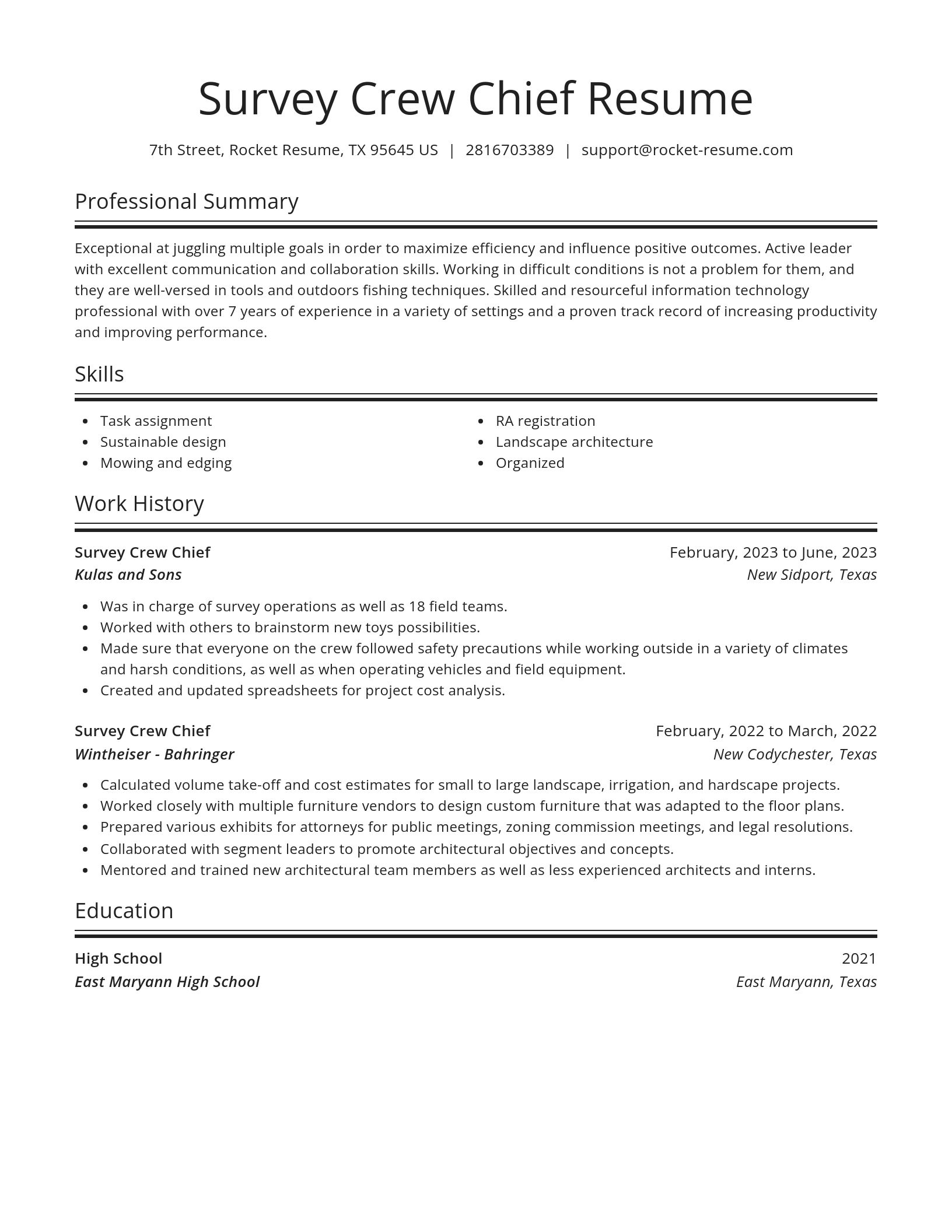 Spotlight resume template
