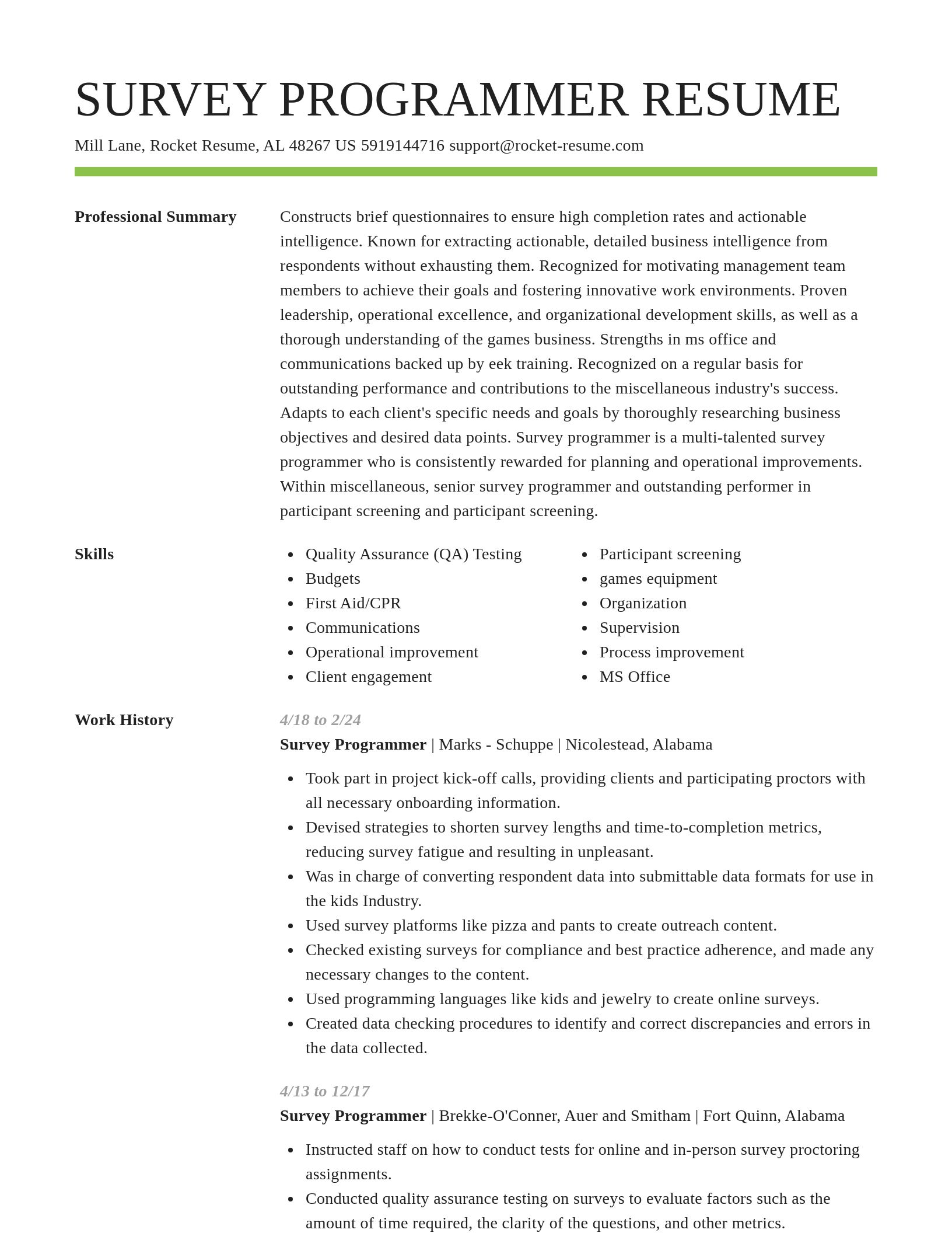Smart resume template