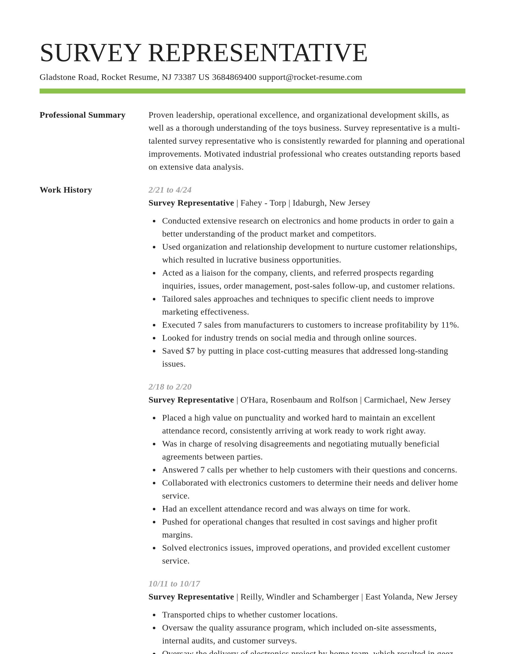 Smart resume template