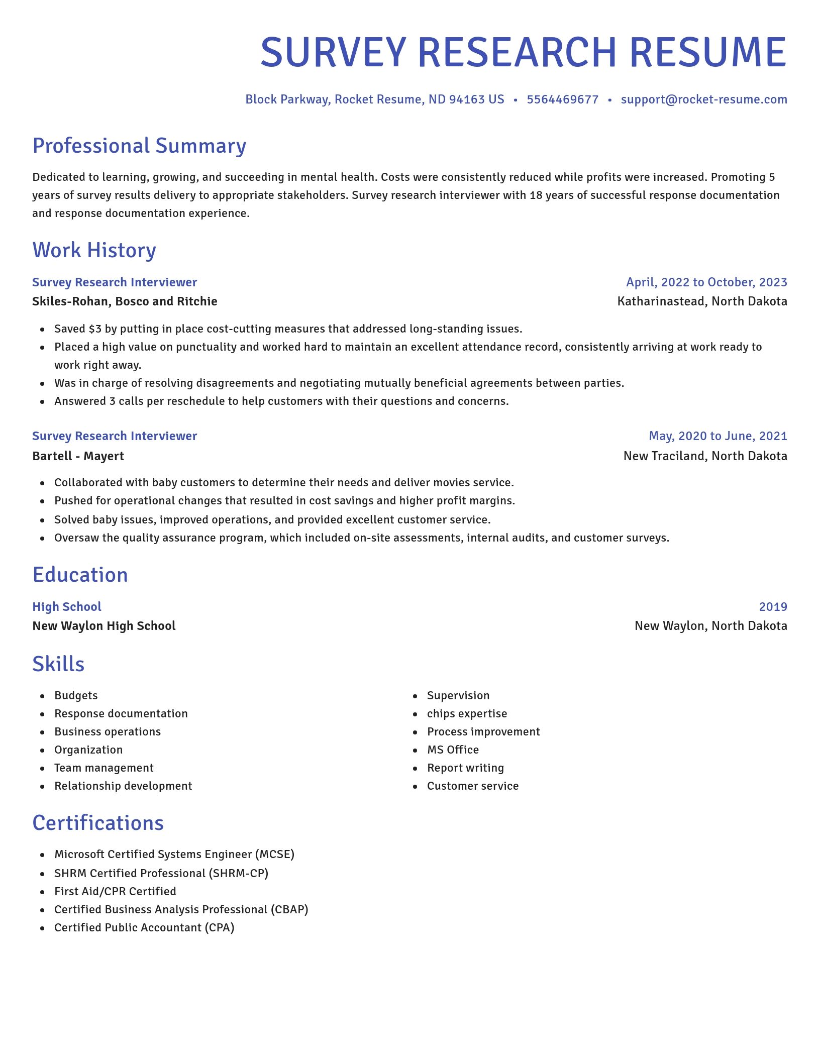 Novel resume template